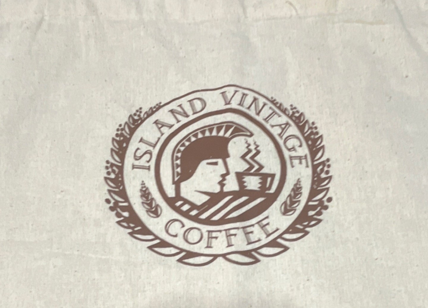 Hawaii Island Vintage Coffee Beige Canvas Foldable Reusable Shopping Bag Tote
