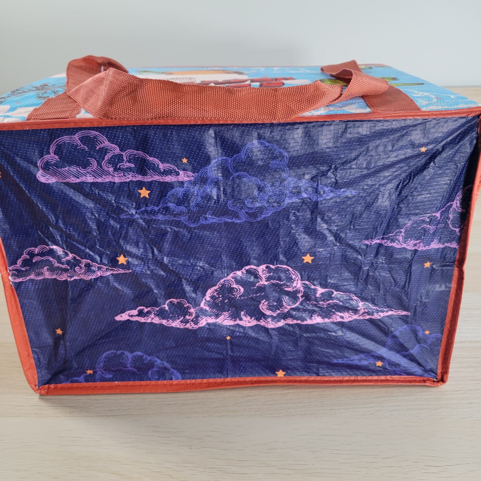 Trader Joes Stand Up Collapsible Reusable Grocery Tote Shopping Bag Moon NEW