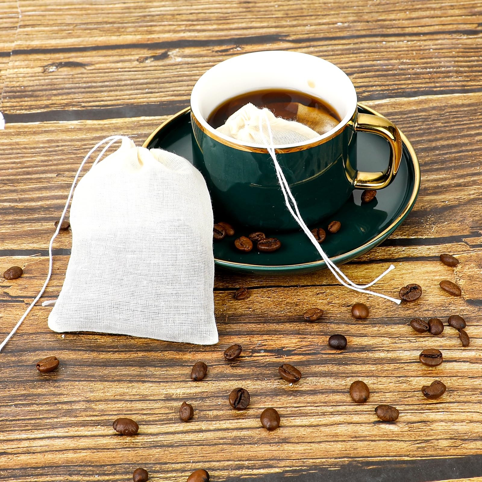 Spice Bags for Cooking, 30PCS Muslin Drawstring Soap 3×4 Inch, White