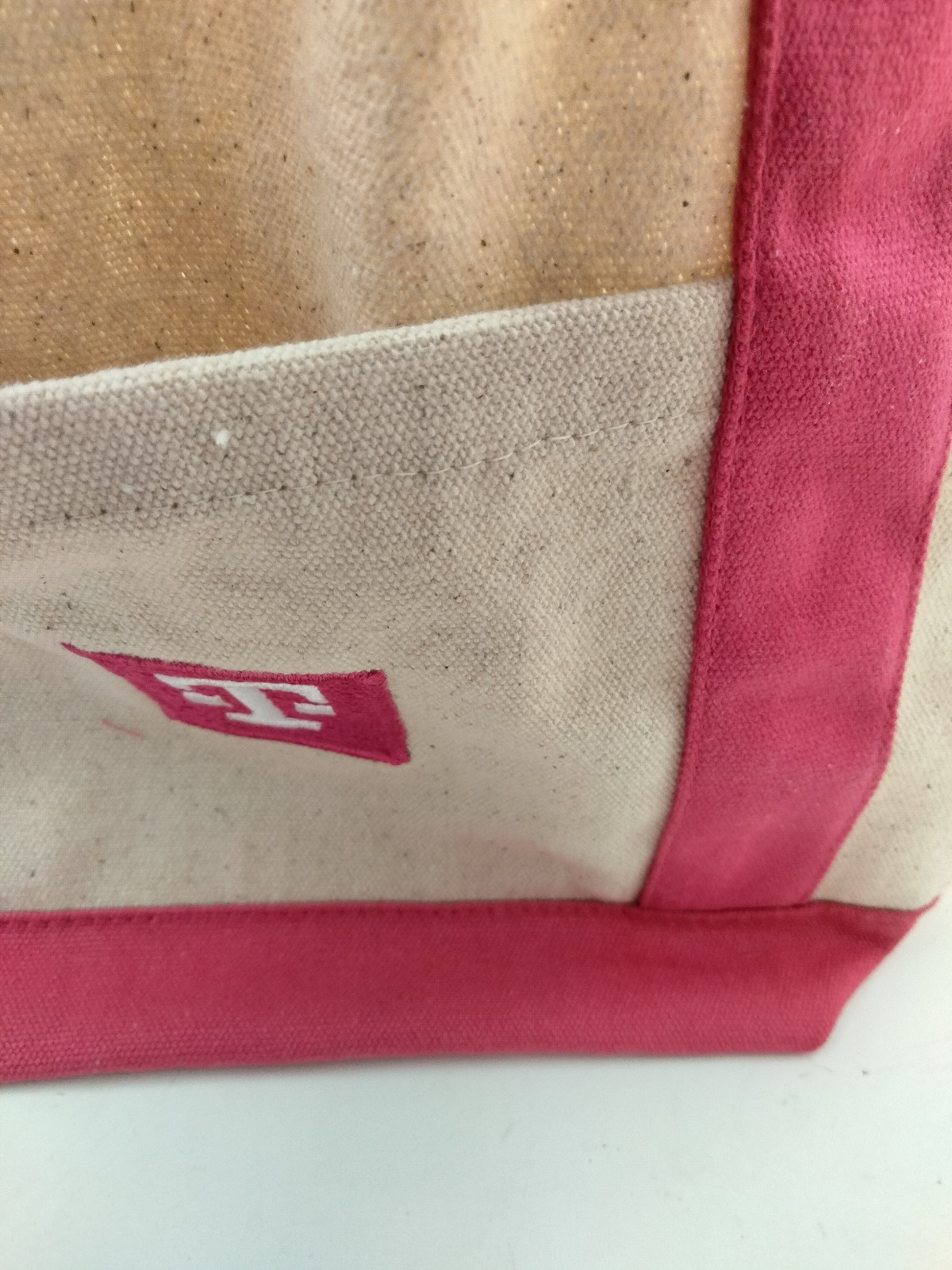 Tote Carry Bag, T-Mobile® Branded Swag, Off-White w/ Magenta Straps, 100% Cotton