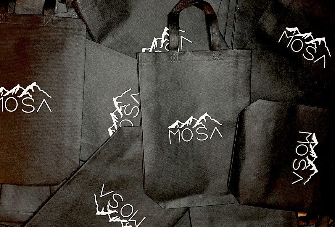 10 pcs MOSA Reusable Grocery Bags Elegant Shopping Bags Stylish Tote Bags Black