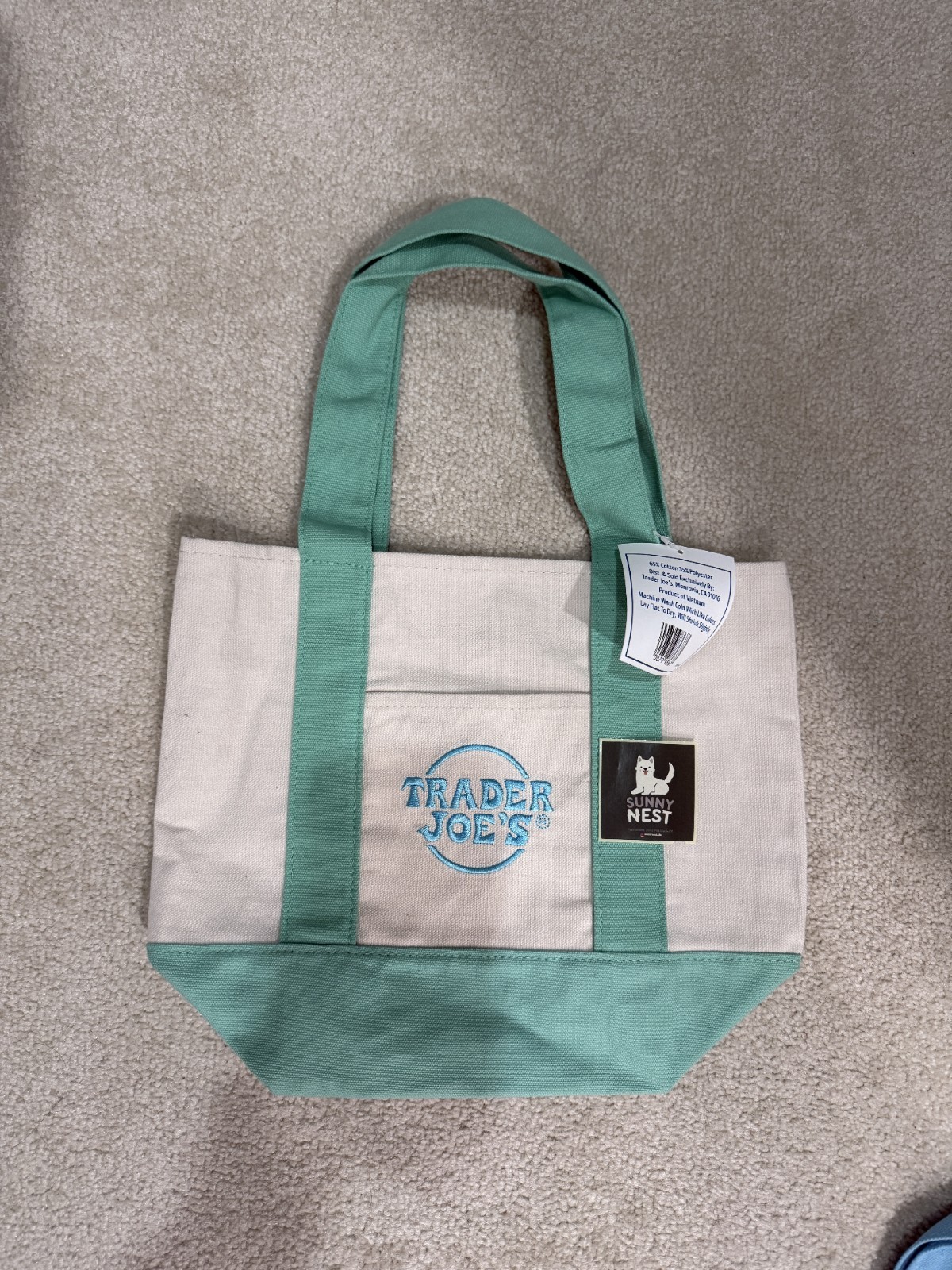PICK1: TRADER JOE’s Limited 2026 Mini Canvas Tote PINK PURPLE MINT OR TEAL NEW