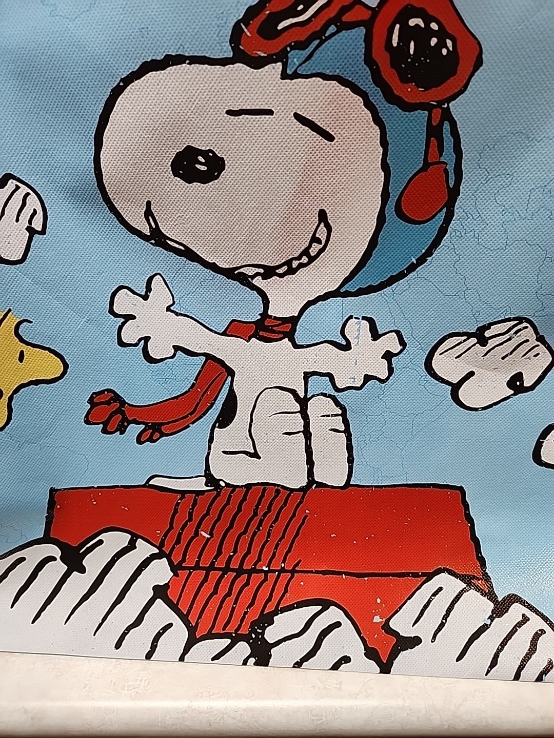 Peanuts Snoopy & Woodstock Red Baron XLarge Polyester Tote Bag 19.5x17Flying Ace