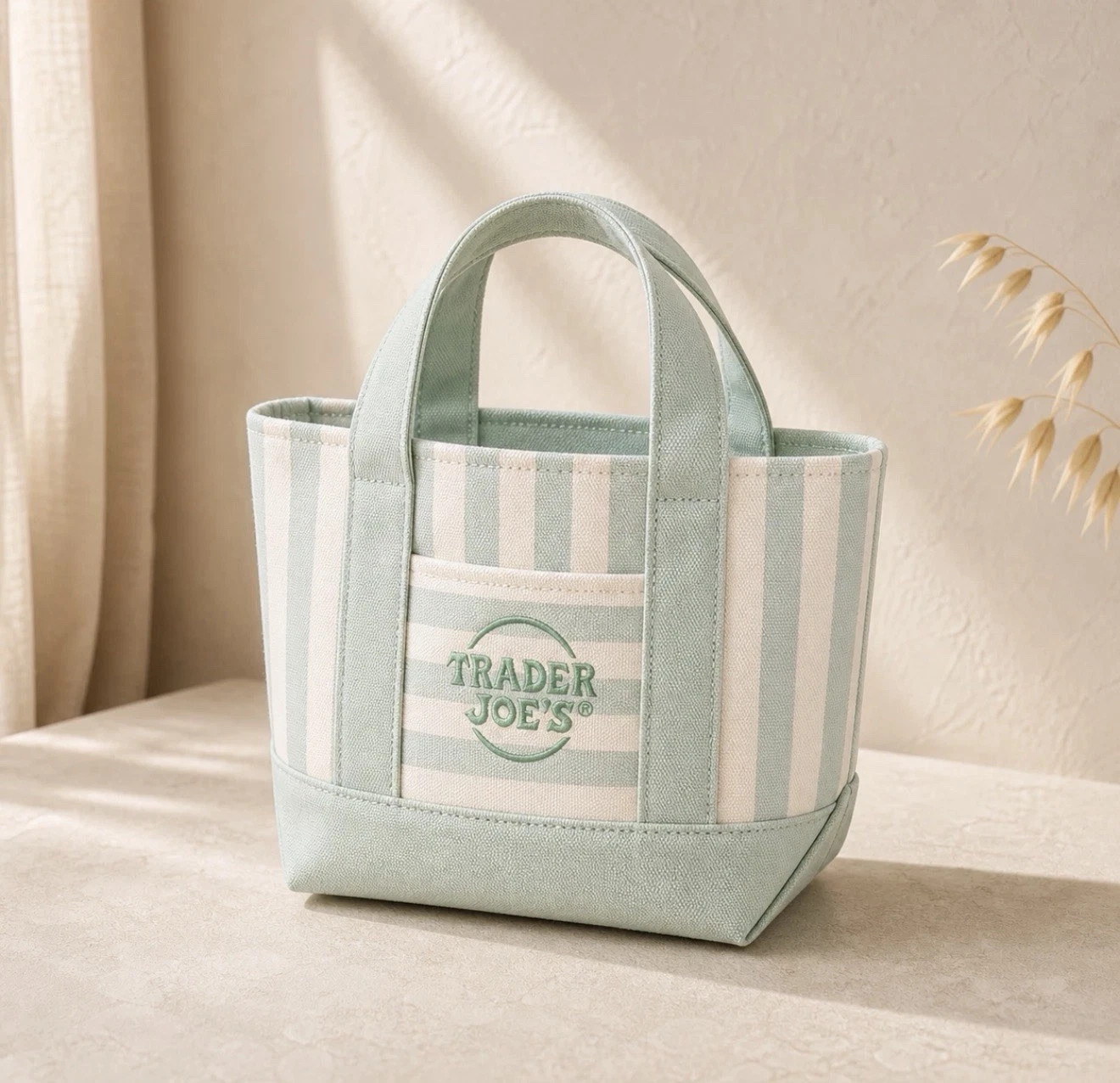 Trader Joe’s Mini Pastel Stripe Canvas Tote Bag Limited Edition Set Of 4 2026