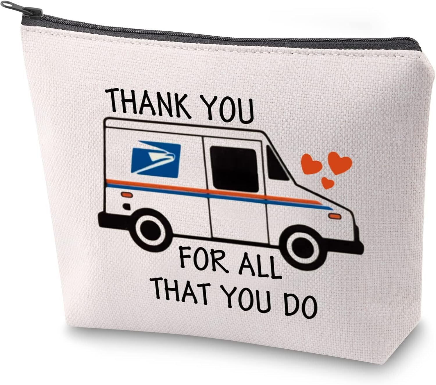 ZJXHPO Mail Truck Cosmetic Bag Thank You For All That Do Lady do