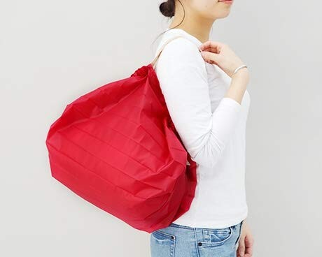 S411KU Shupatto Compact Bag, M, Flower Flowers, Instantly Foldable Eco Bag