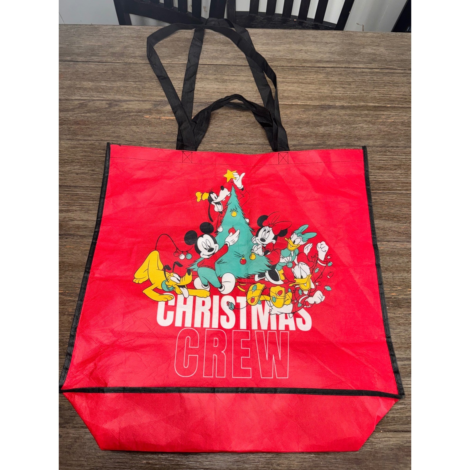 Disney Mickey Minnie Pluto Donald Daisy Christmas Crew Reusable Tote Bag
