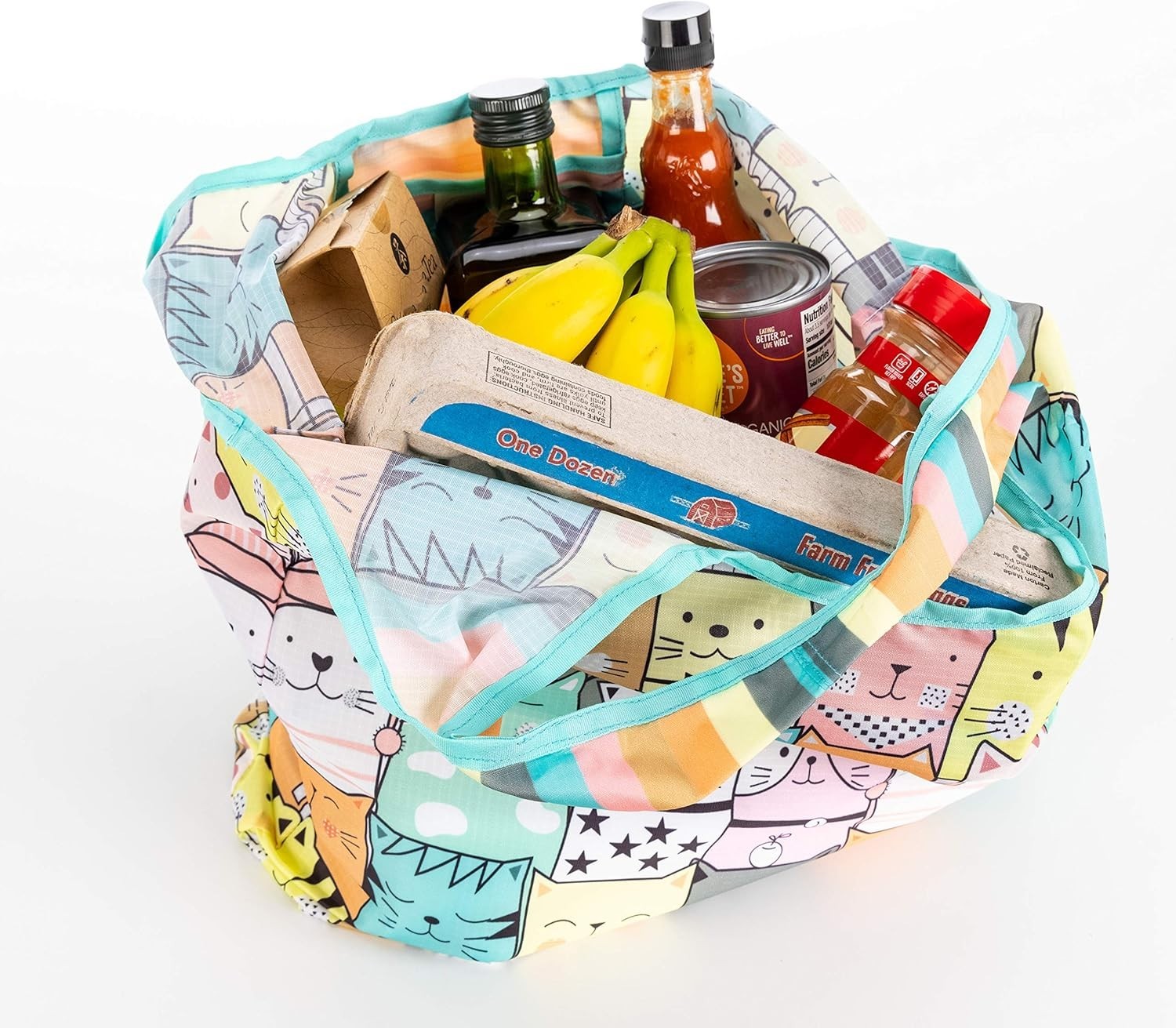 Reusable Grocery Bags | Vibrant Tote Bag For Groceries, Gym, Beach Gear, Toys…