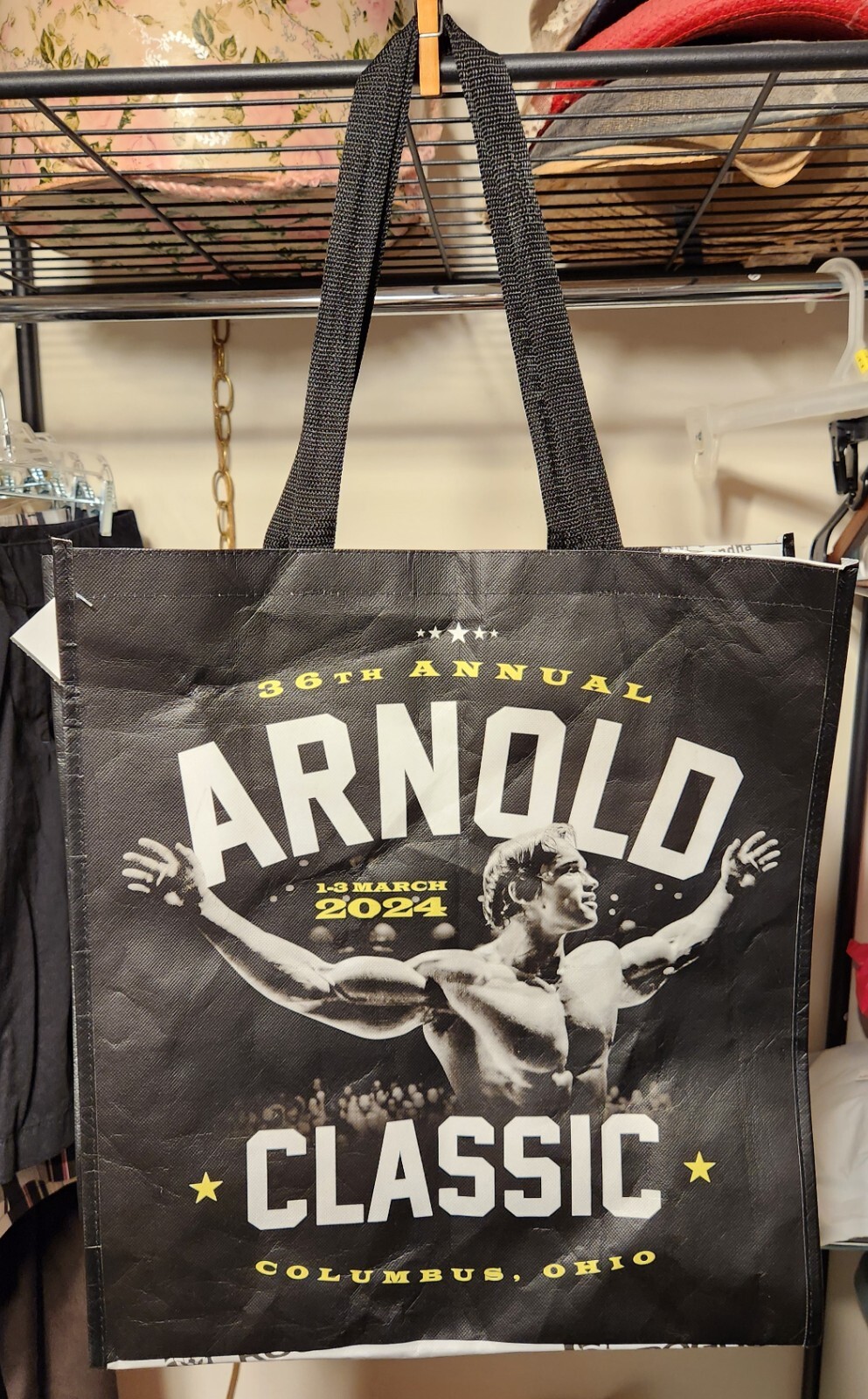 Arnold Classic 2024 Tote bag 18.5x17x7.5 black small stain