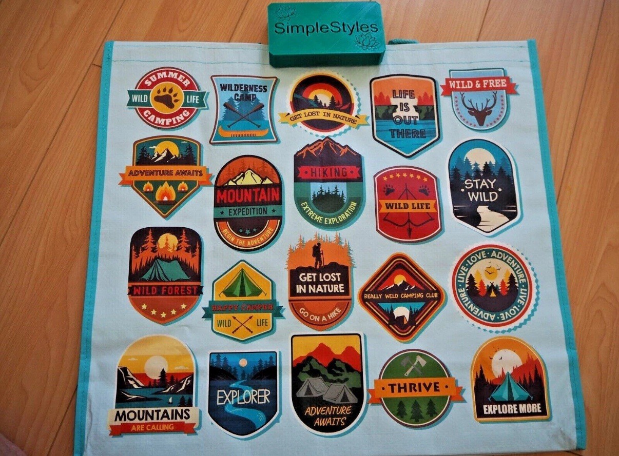 Outdoor Explorer Mountain Hiker Lakes Badge Back Country Reusable Gift Bag NWT