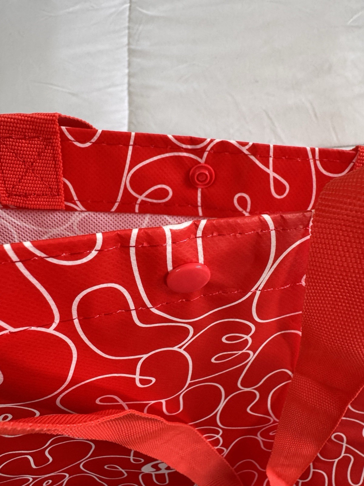 New Lululemon Reusable Shopping Tote Bag Large Red & White Tote Limited Edition