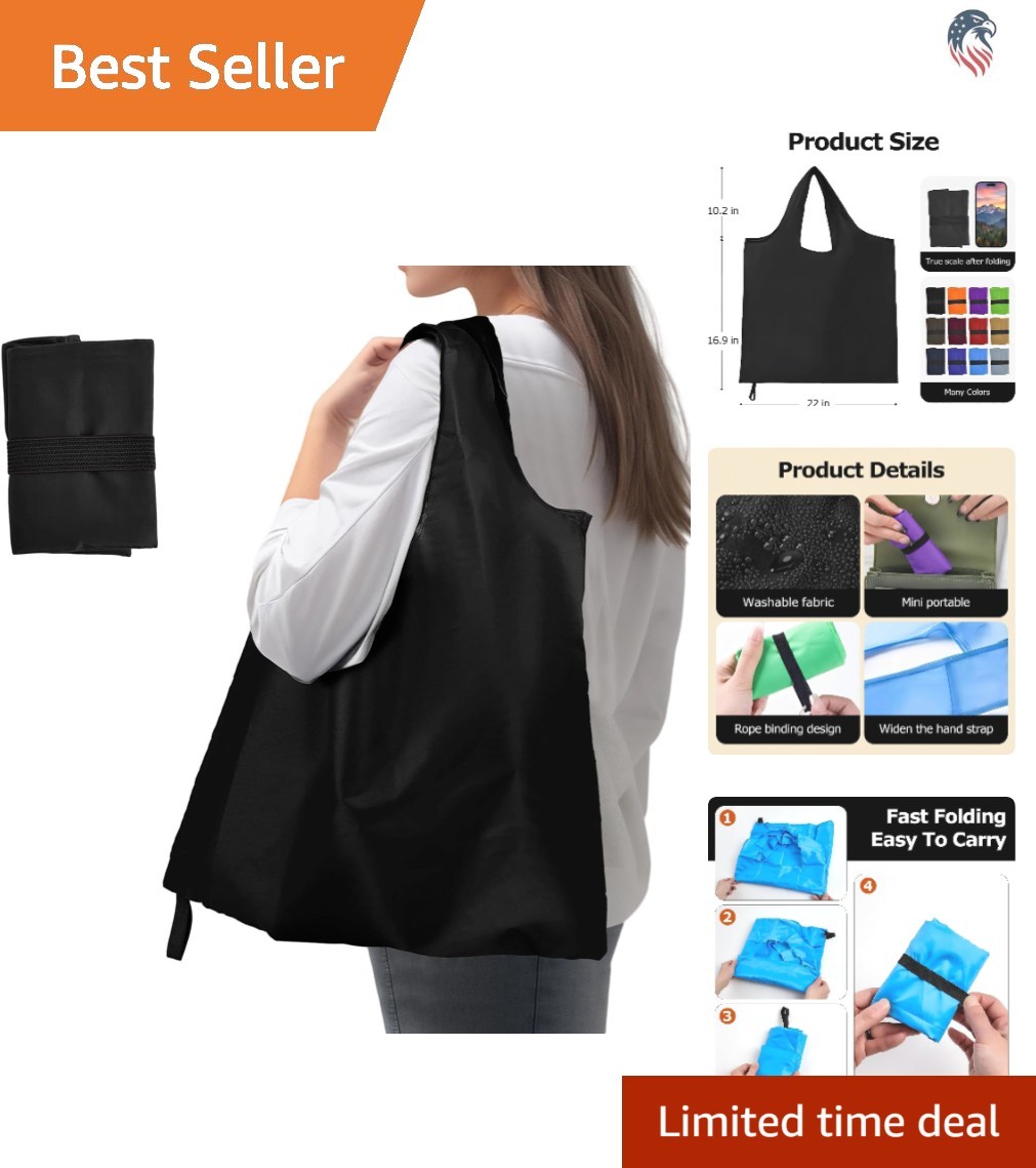 Reusable Shopping Tote Bag Compatible with Most Grocery Brands Polyester Fold…