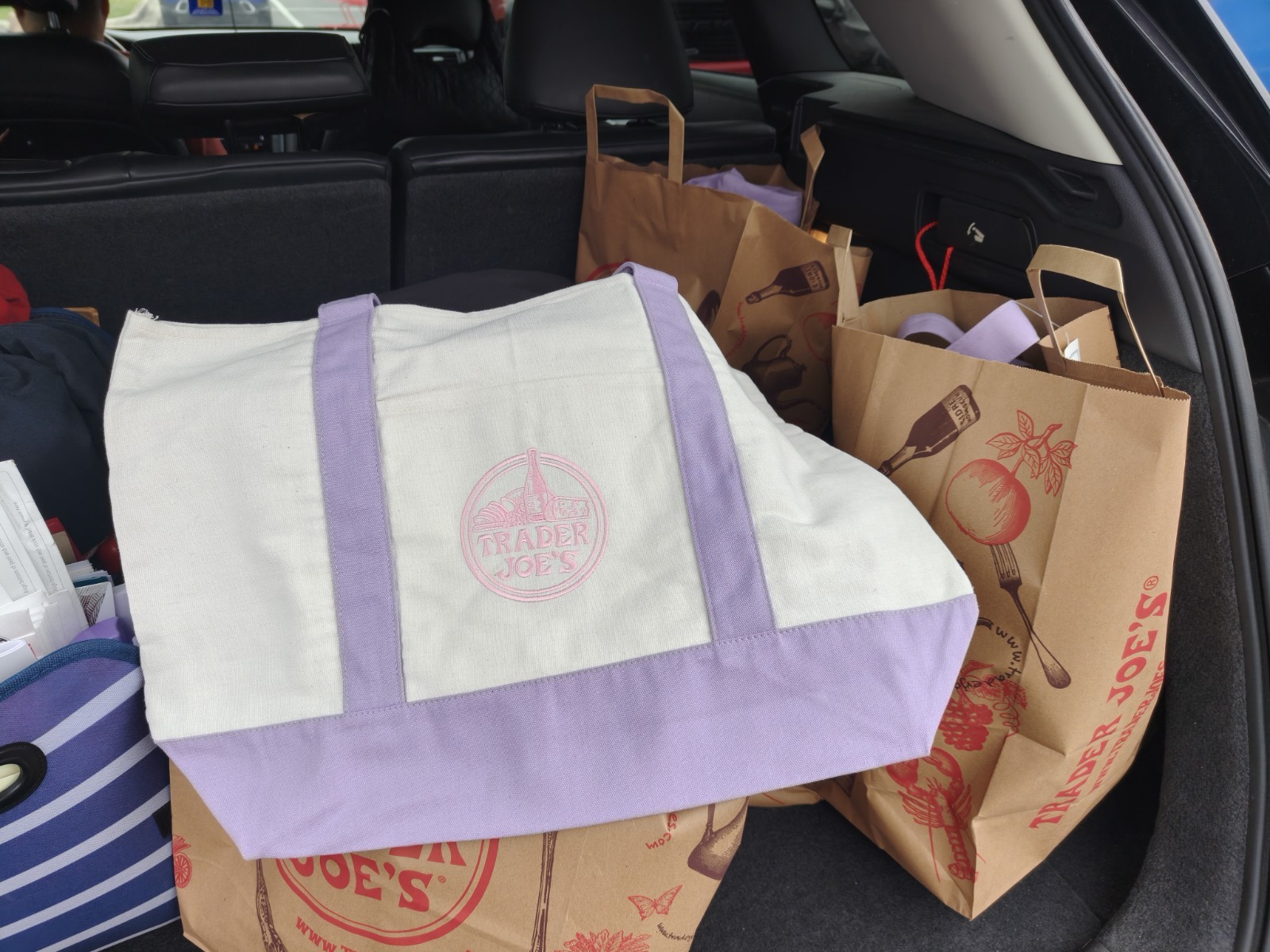 10 pcs Trader Joe’s Canvas Limited Release Tote Bag LARGE Lavender – NWT