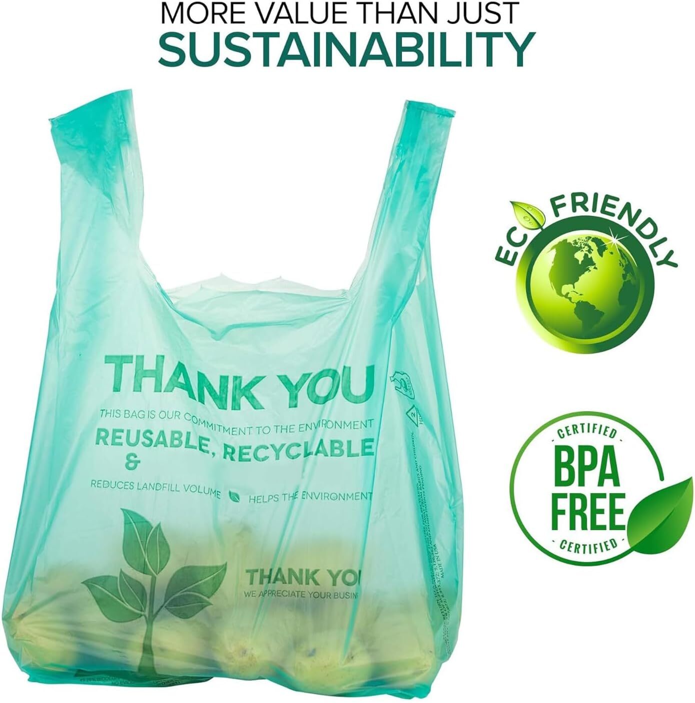 Stock Your Home Eco Grocery Bags (100 Count) Grocery Bags – Reusable Supermarket