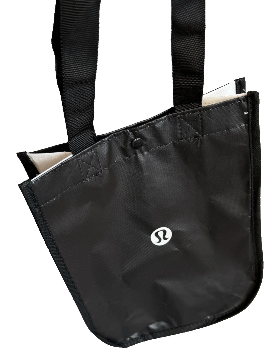 Lululemon Lot Of 2 Reusable Shopping Tote Bags Red 16″ Black 11″ Yoga Lunch Love
