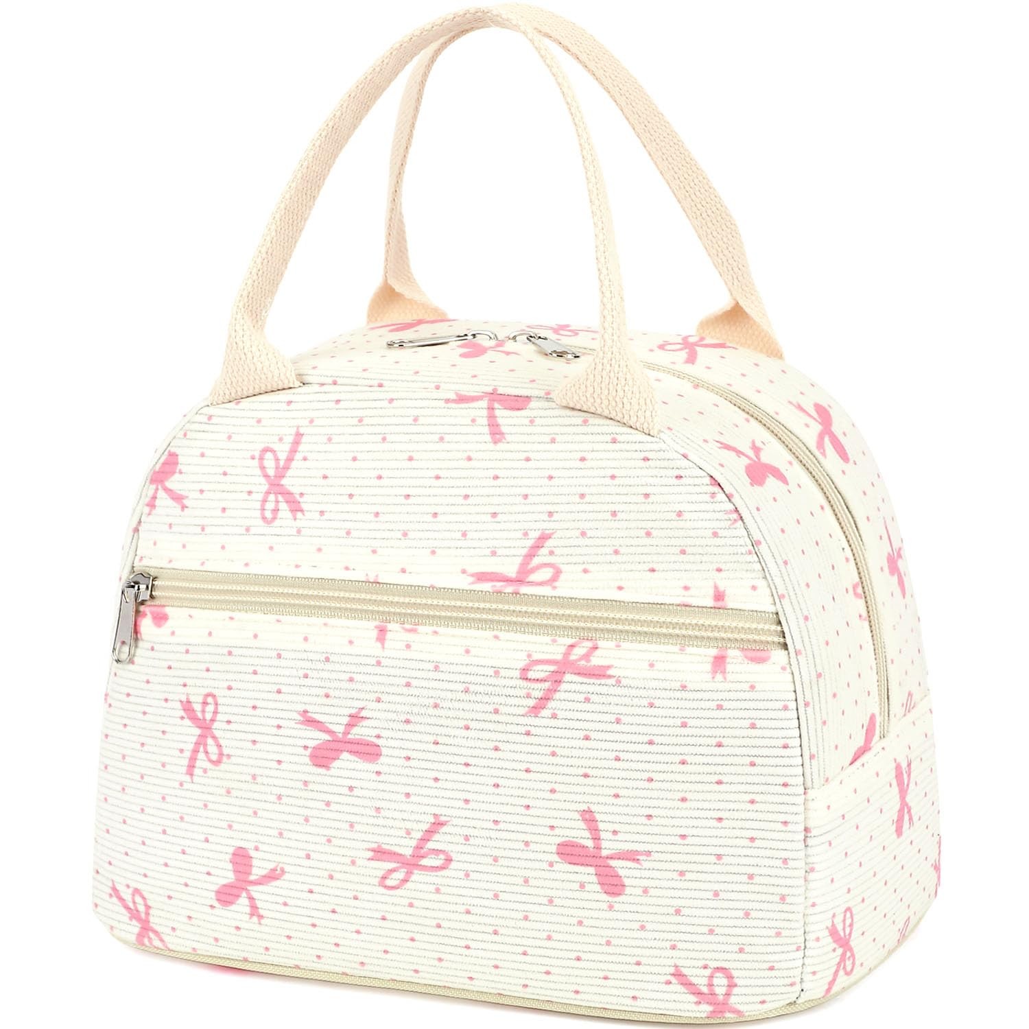 GYEUKHAM Lunch Bag for Women Men – Cute Large, Corduroy Pink Butterfly