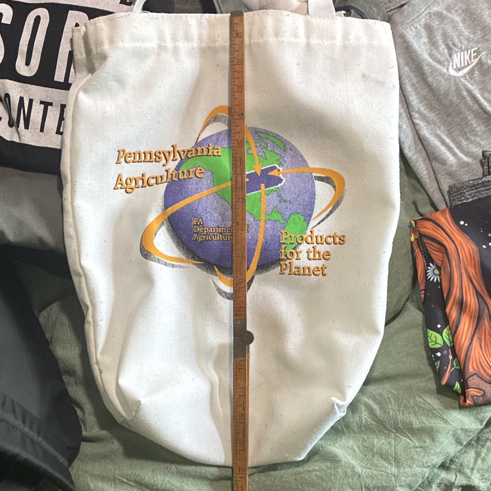 Round Trip Recycled Products Large Reusable Shopping Bag 100% Polyester White
