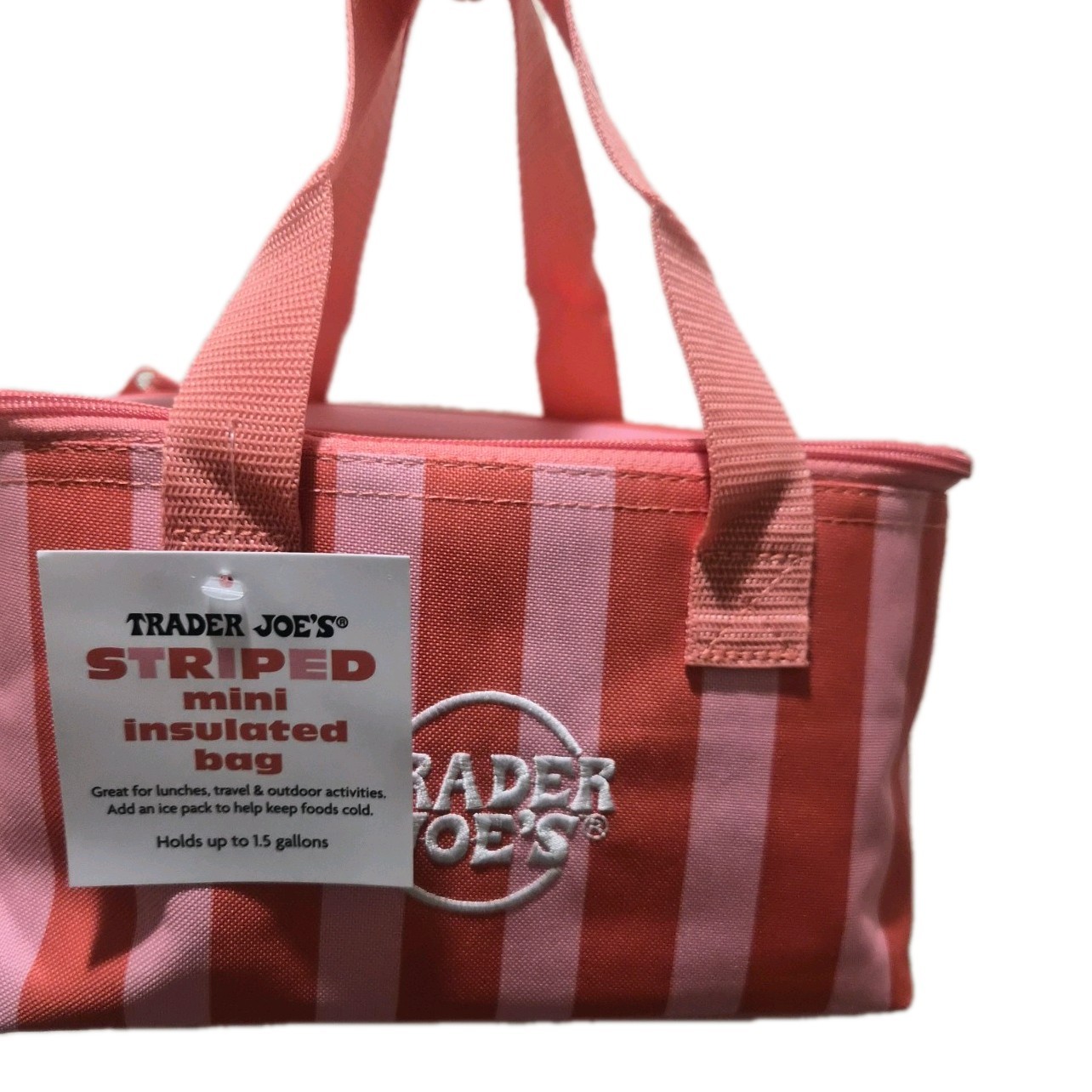 FREE SHIPPING]Trader Joe’s Mini Insulated Bag,SET OF 3:Pink Stripe, Violet, Blue