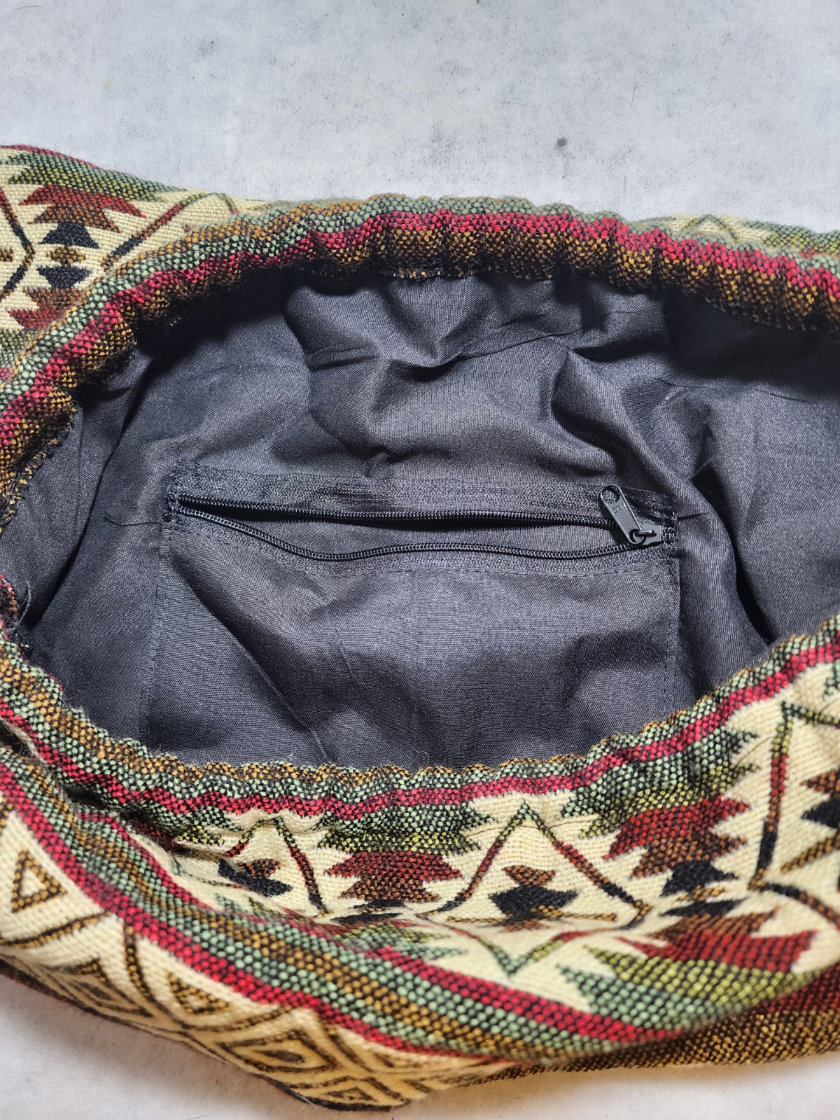 Natural Grocers Lama Lana Black/Tan Backpack Bag Reusable Groceries Eco Friendly