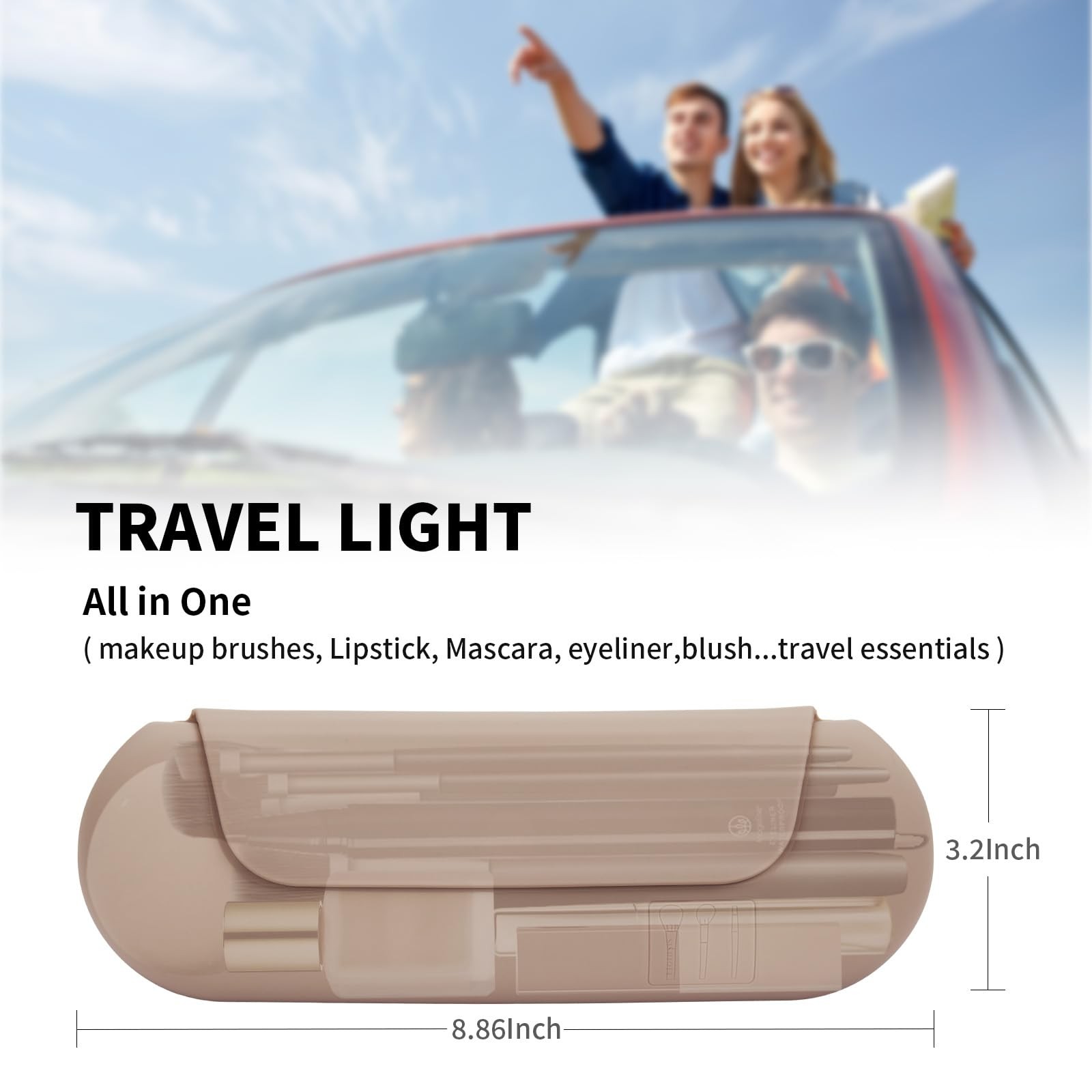 AGIKET Silicone Makeup Brush Holder Travel Cosmetic Bag：Soft Large, A-Walnut