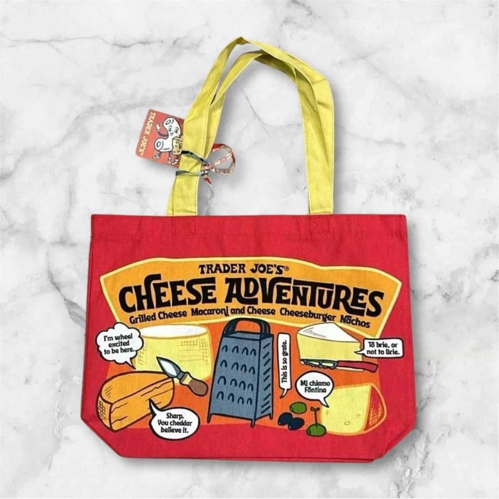 Trader Joe’s NEW Cheese Adventures reusable canvas shopping bag/tote
