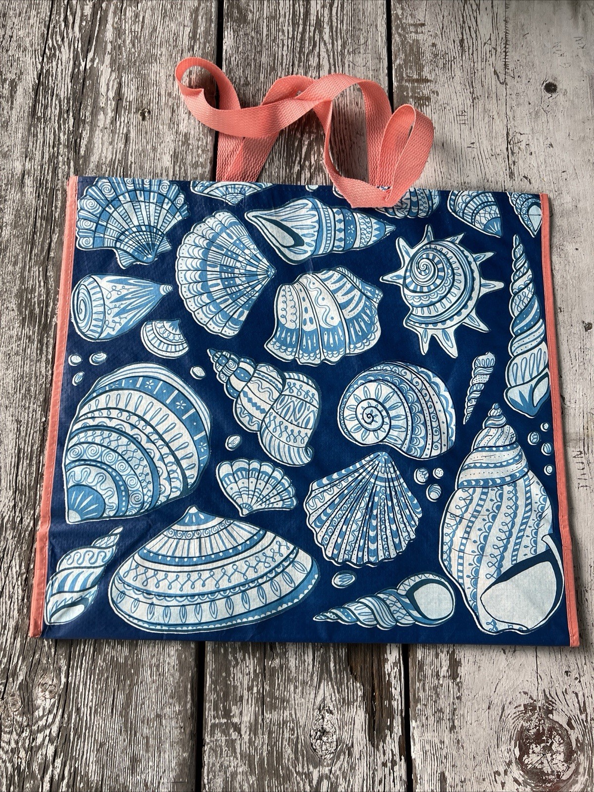 REUSABLE SHOPPING TRAVEL TOTE BAG SEASHELLS 🐚ECO FRIENDLY TJX NEW