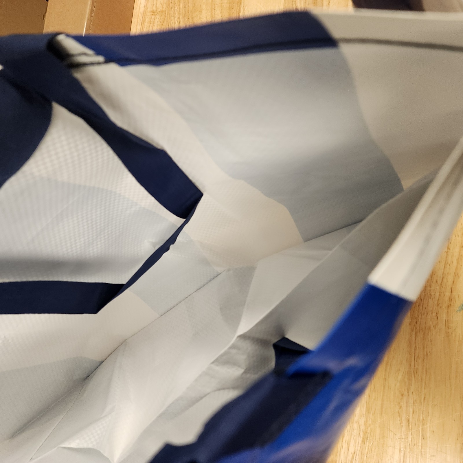 Ikea SACKKARRA Tote Bag X-large Reusable Blue And White Striped 19 Gal Bag Tote
