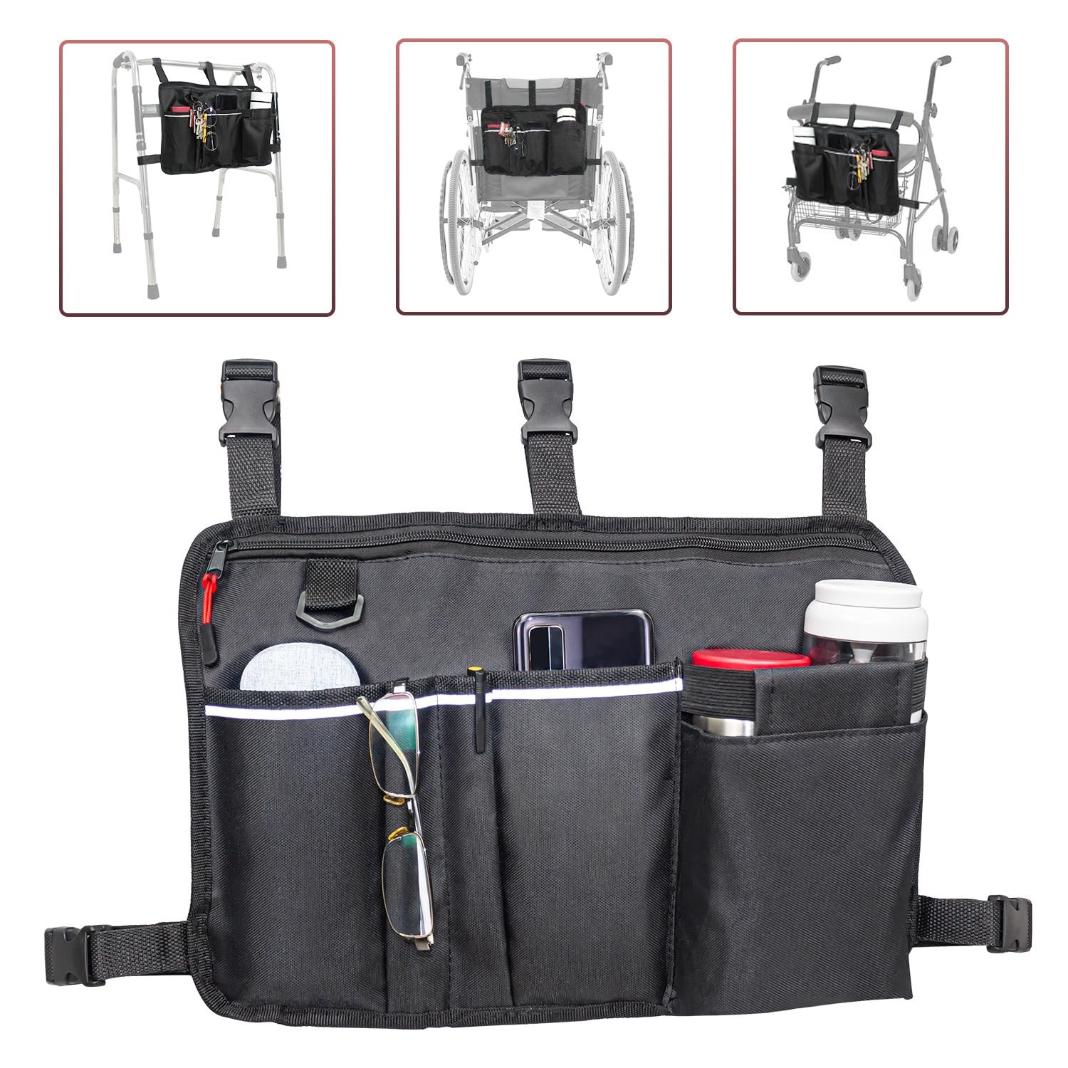 TONINT Large Walker Bag with Water Cup Holder,Walker Extra Large, Large-Size
