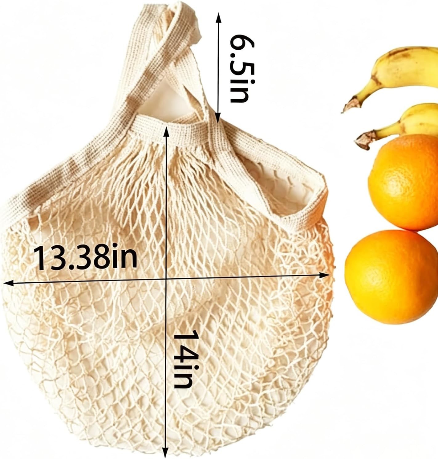 Set of 3 Eco-Friendly Reusable Cotton Mesh Grocery Bags – Retro Beige Style