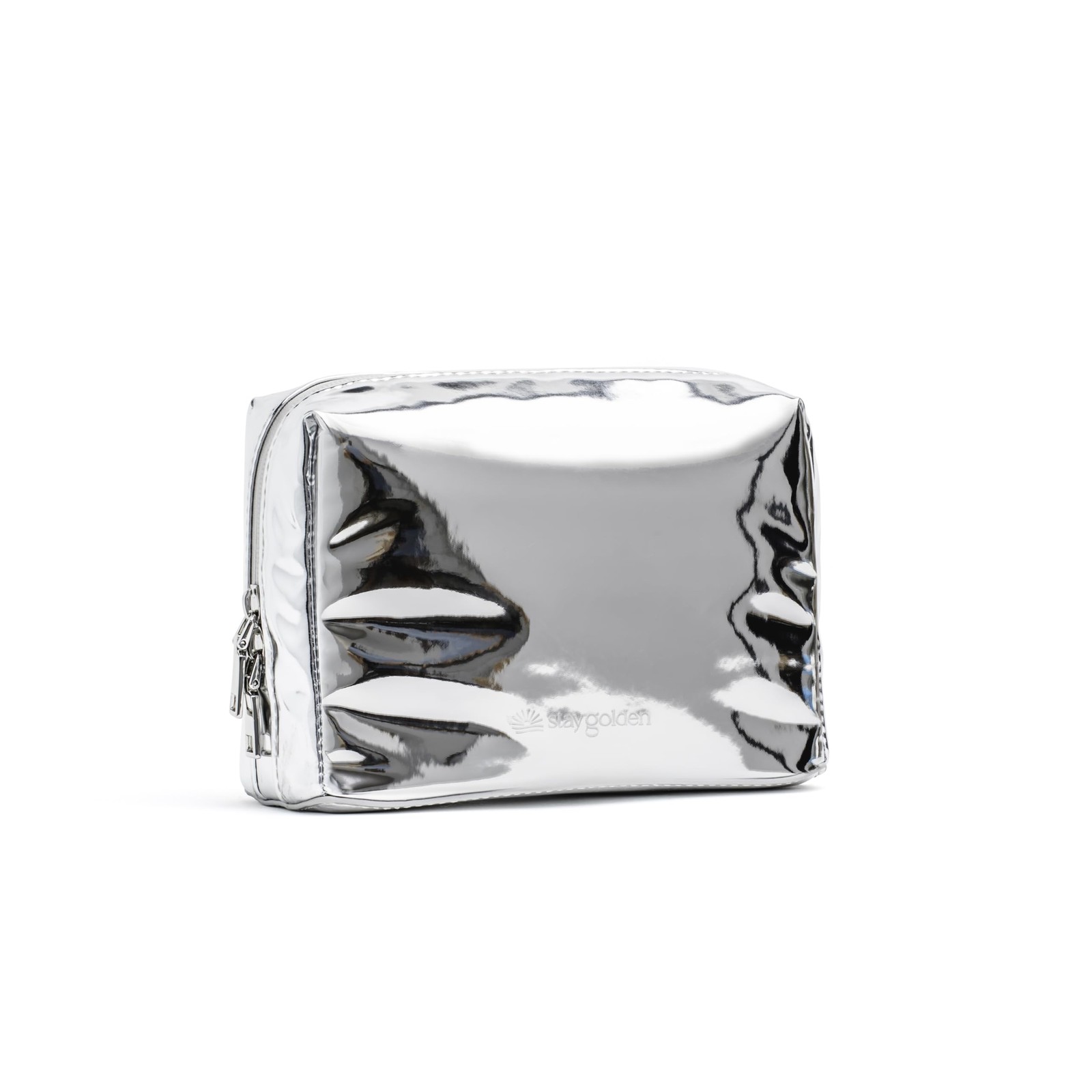 Stay Golden Metallic Silver Insulated Small, – Zipper