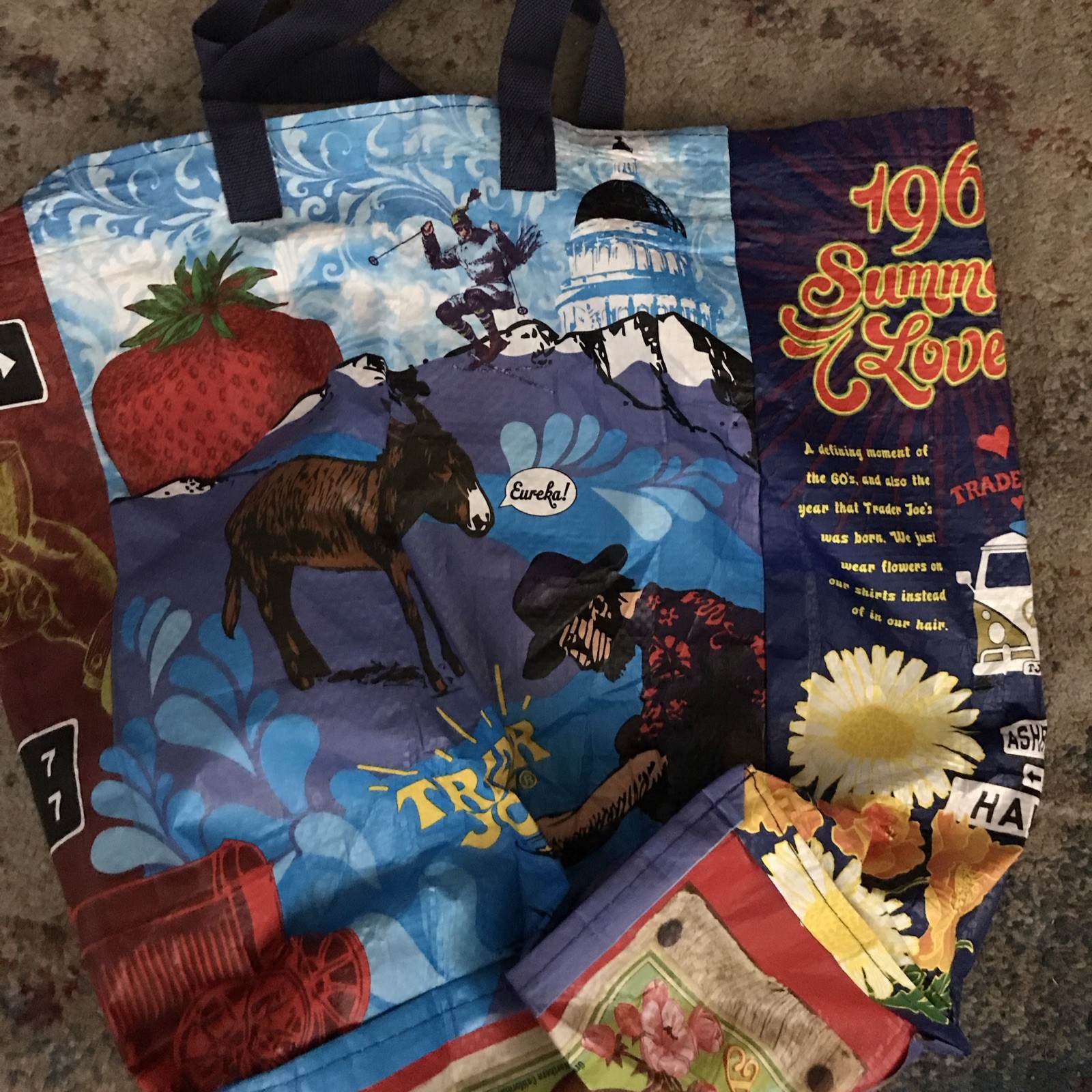 Reusable Shopping Grocery Eco Tote Bag norcal CALIFORNIA TRADER JOES 11X16X7
