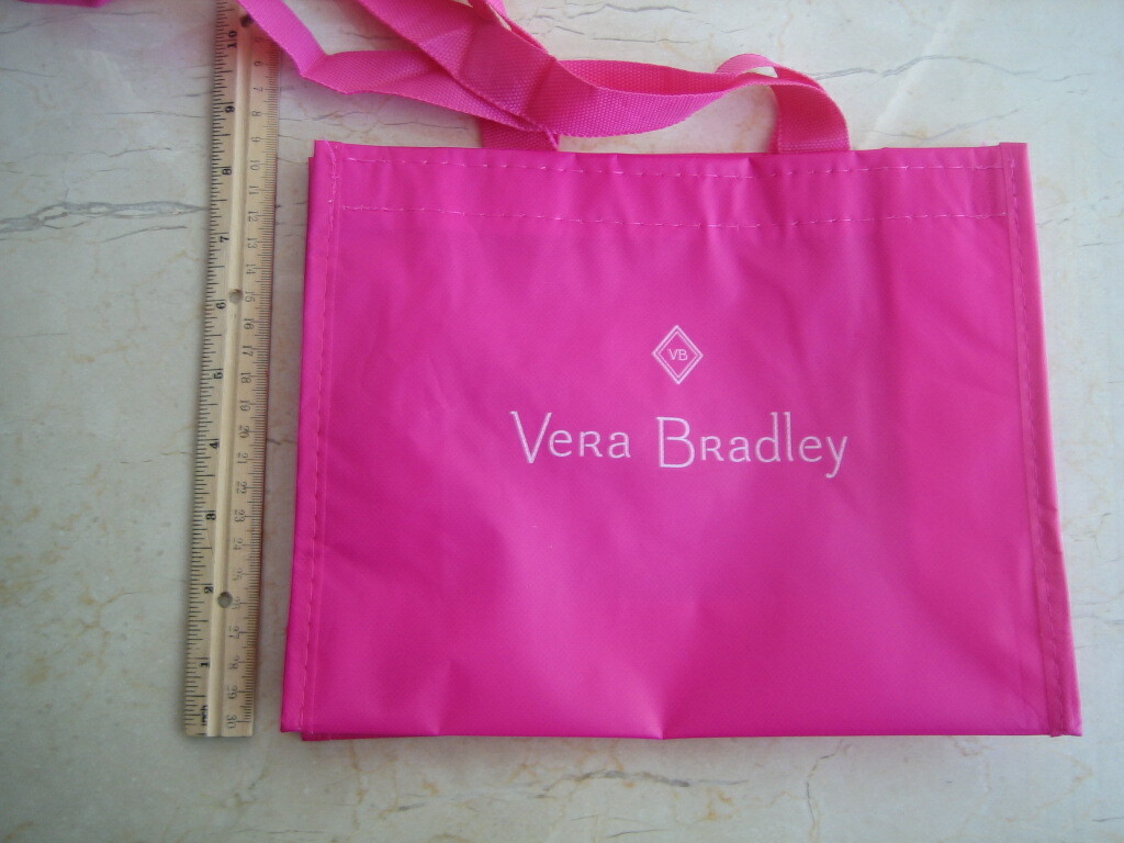 Vera Bradley Bright Hot Pink Reusable Tote Shopping Bag (10×8)