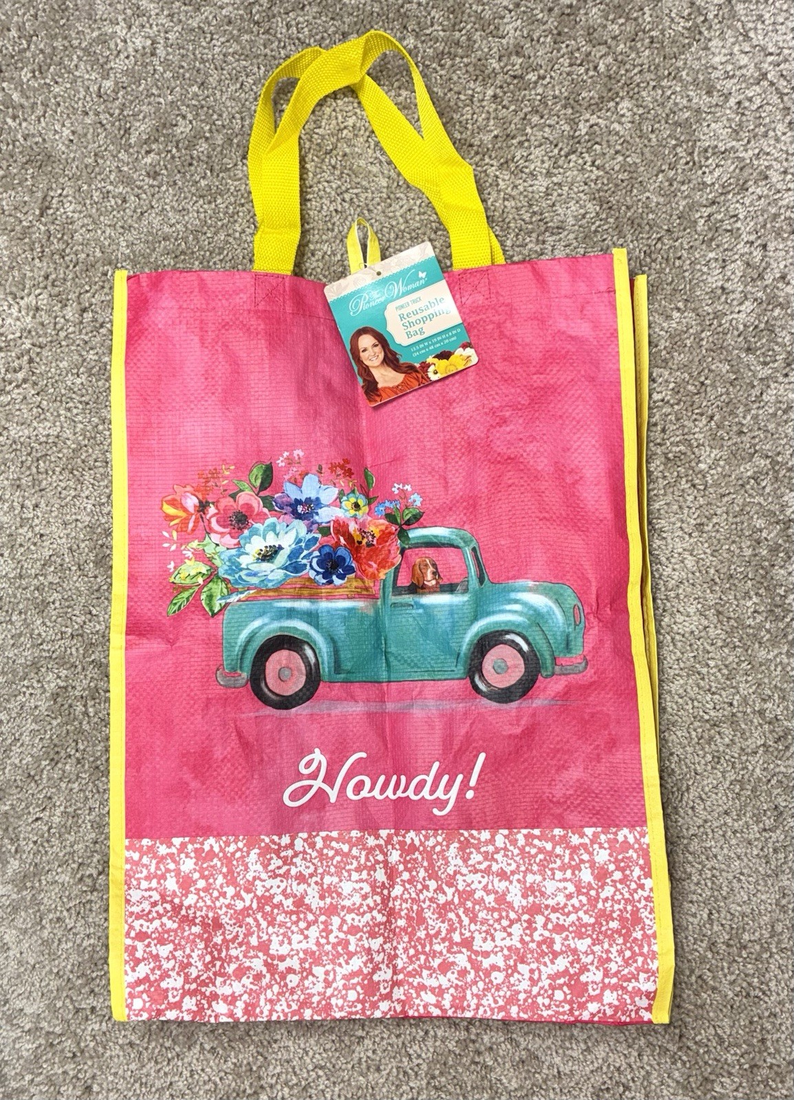 NEW The Pioneer Woman HOWDY! Floral Vintage Truck Reusable Shopping Bag