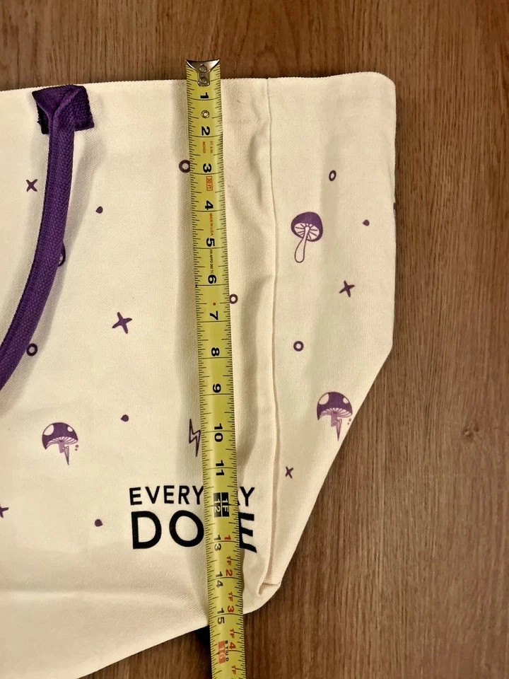 Everyday Dose NEW Canvas Cotton Reusable Mushroom Oversized 20″x 13″ Tote Bag