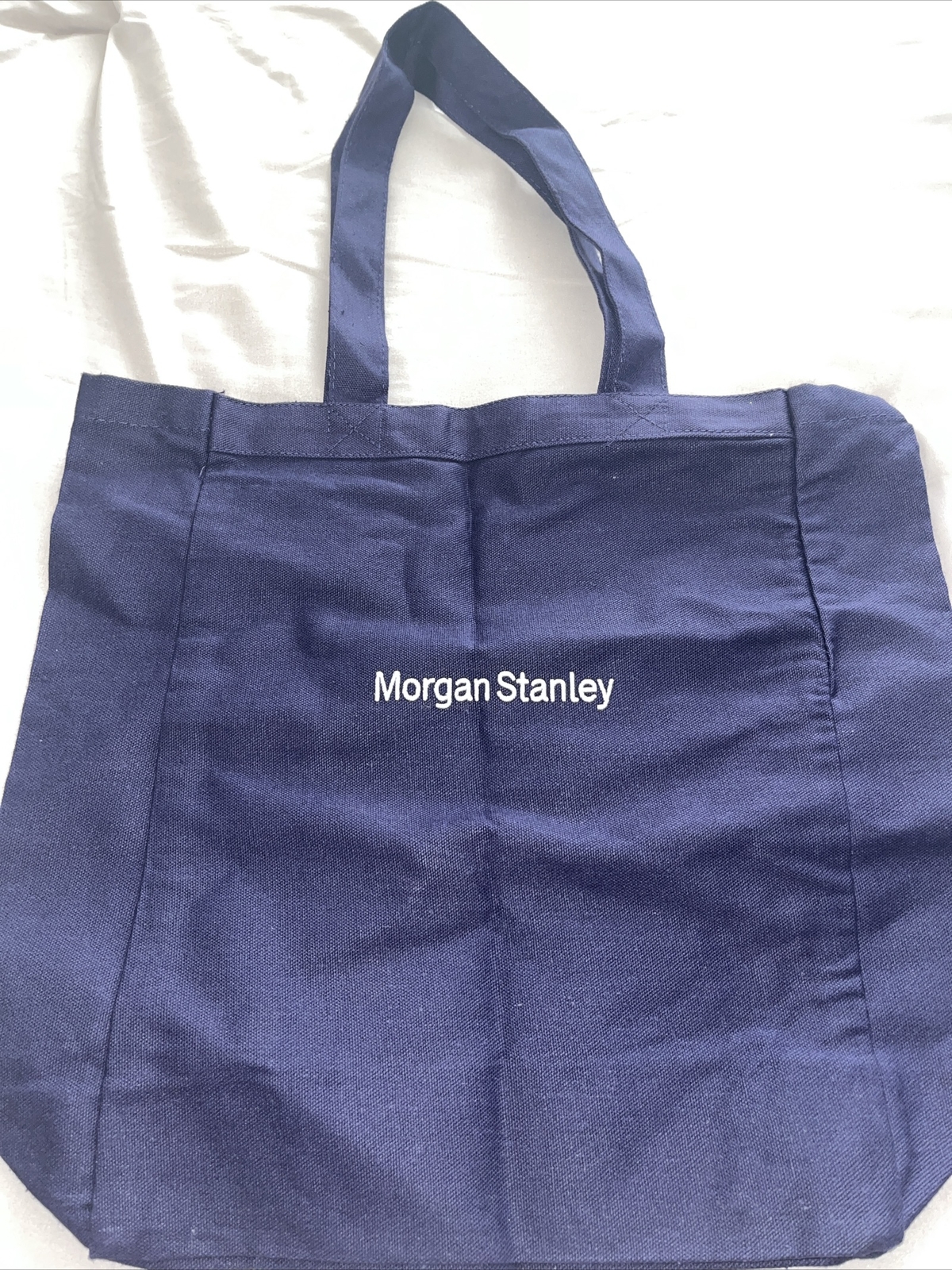 ✅NEW Morgan Stanley Canvas Swag Navy Tote Shopping Book Trader Bag