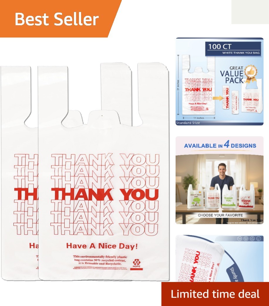 Strong High-Density White Plastic Bags – 100 PCS, Essential for Grocery Shopping