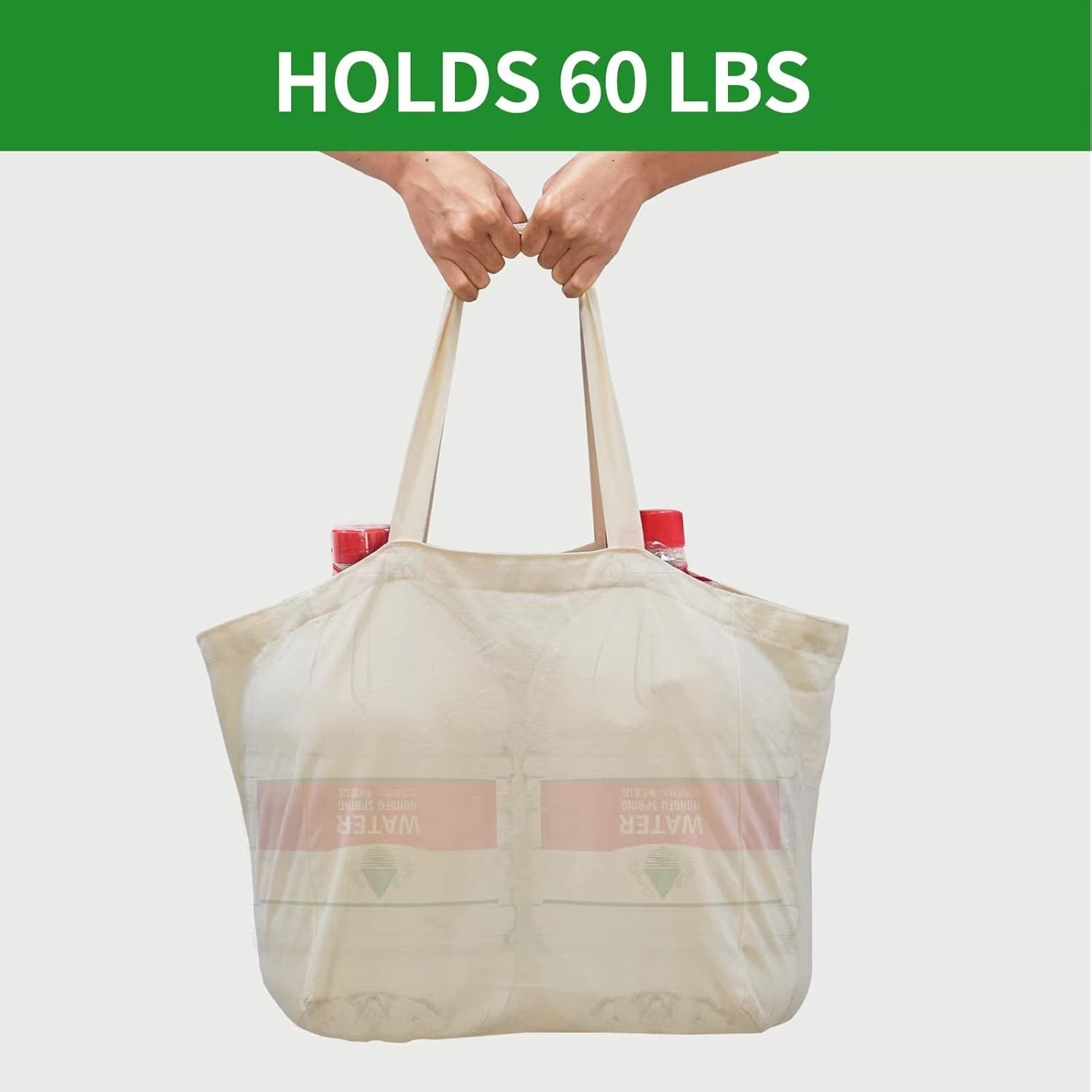Durable 8.3 Gal Foldable Canvas Tote – Washable, Eco-Friendly, Holds 60 lbs