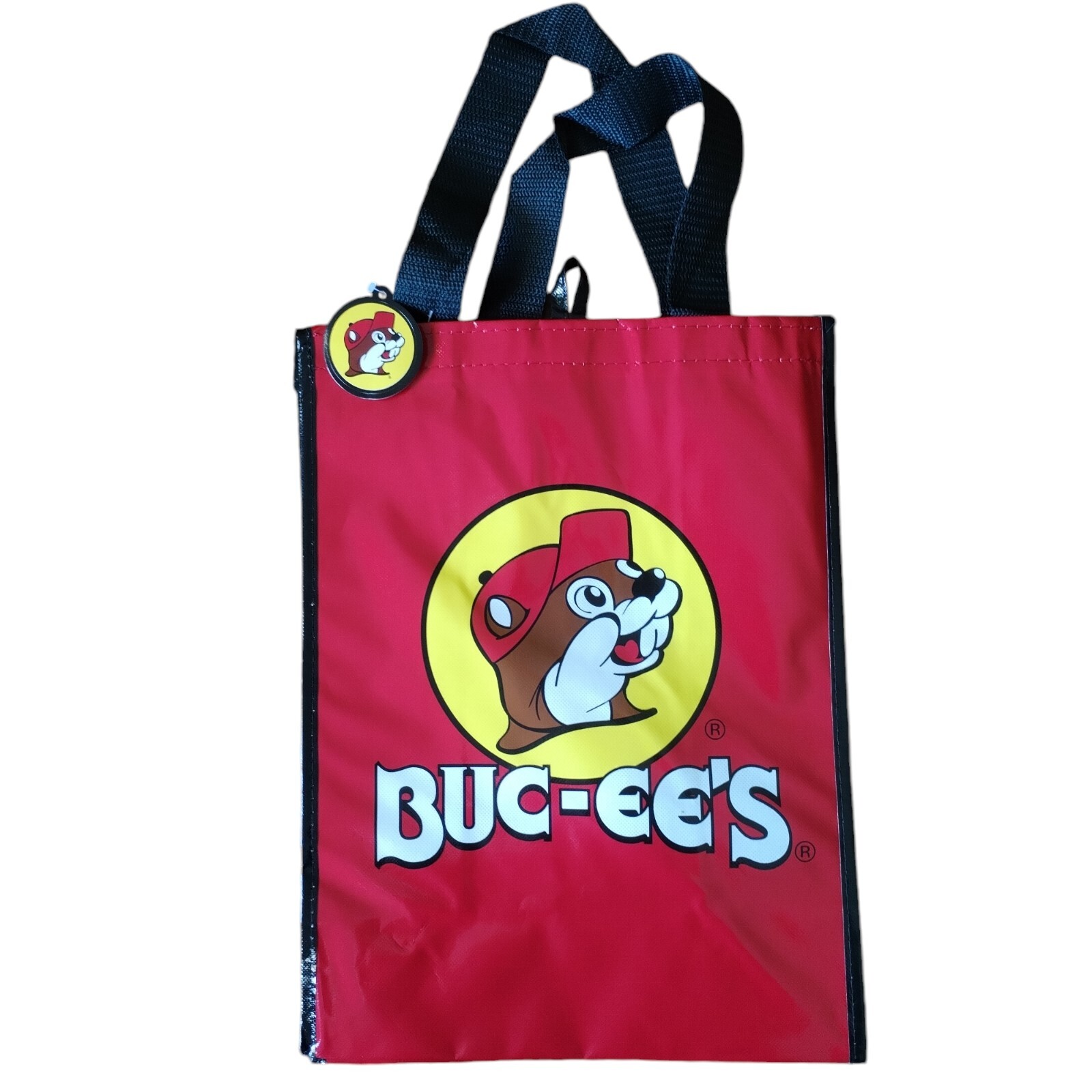 Buc-ee’s Reusable Sturdy Plastic Shopping Bag New With Tags 16″ X 12″ X 7″ Red