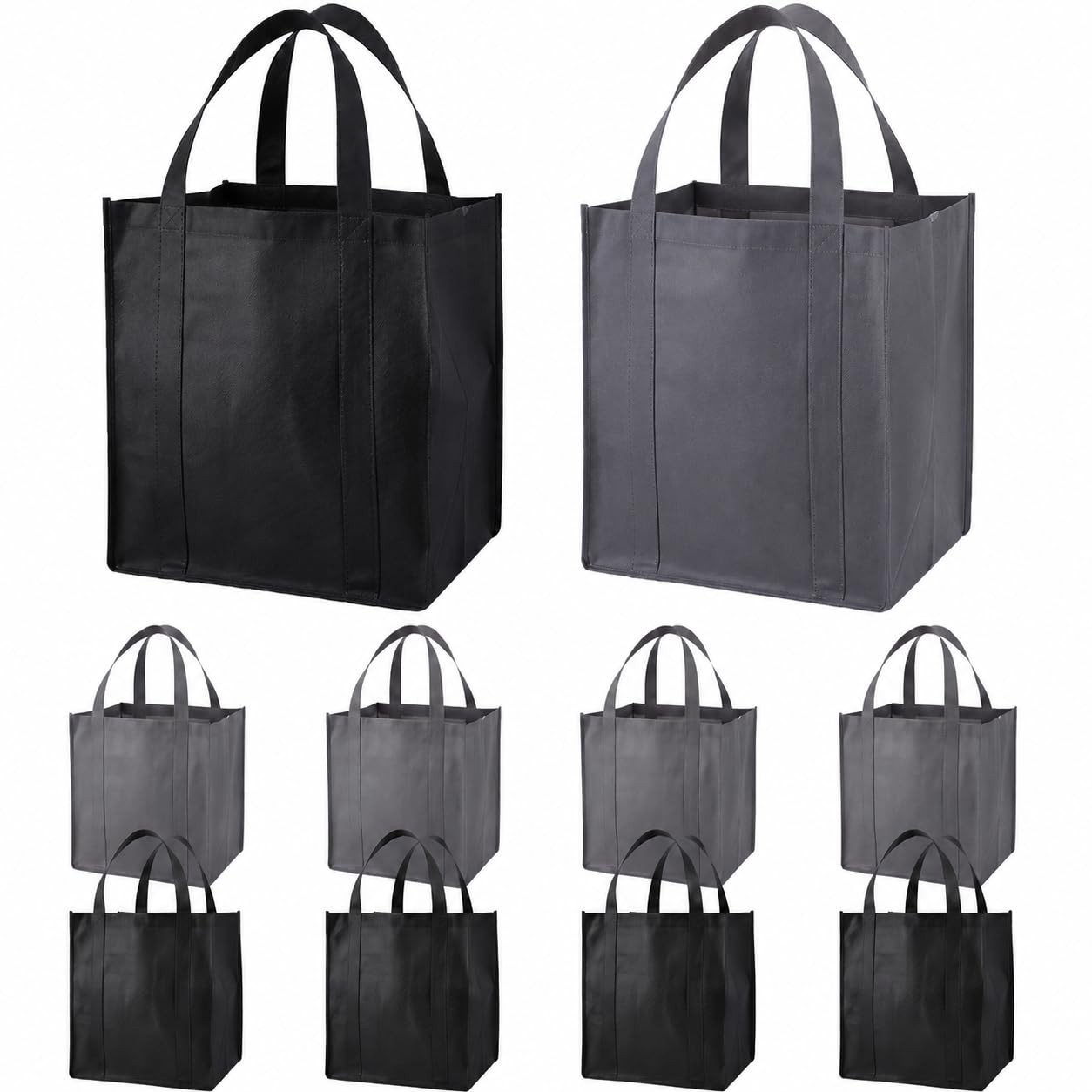 10 Pcs Reusable Grocery Bags, Large Washable Foldable Shopping Bag, Heavy Dut…