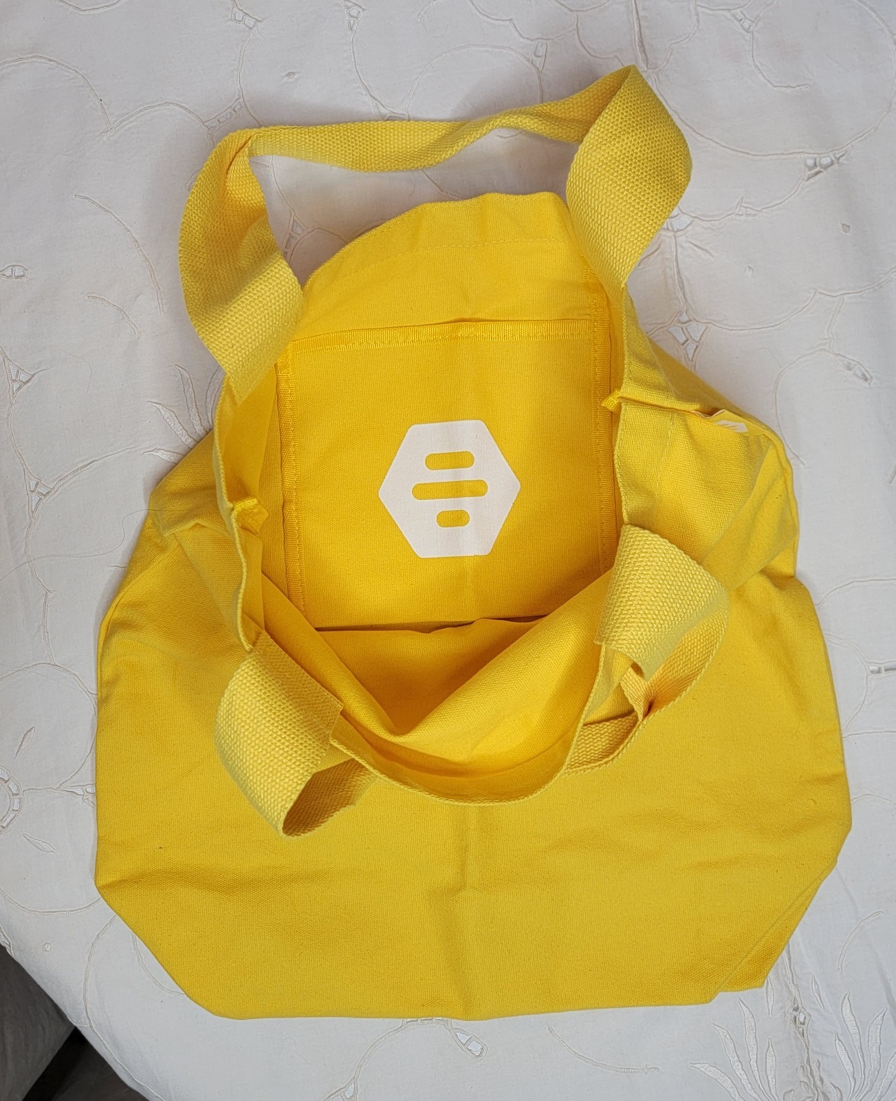 Bumble Branded Tote Bag Yellow 16″ x 15″ New
