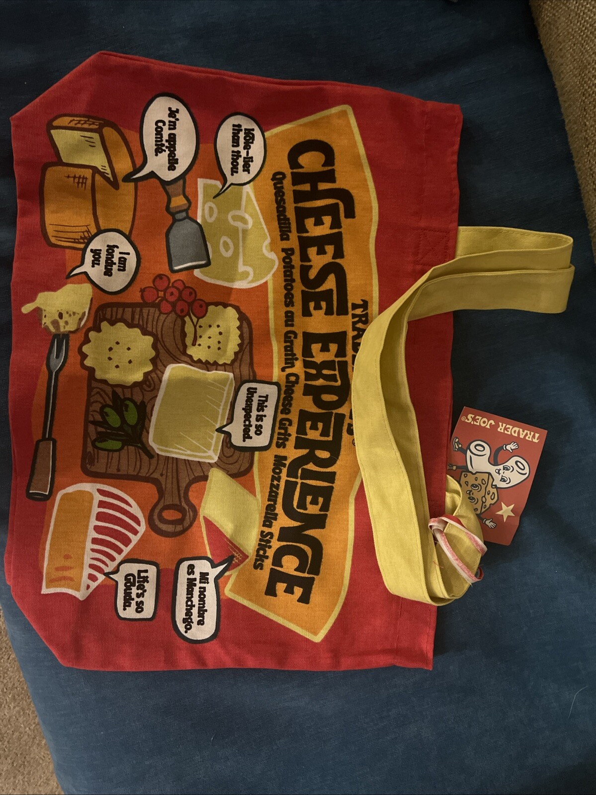 Trader Joe’s NEW CHEESE Heavy Duty Eco Cotton Bag NWT Plus BONUS Mystery Tote