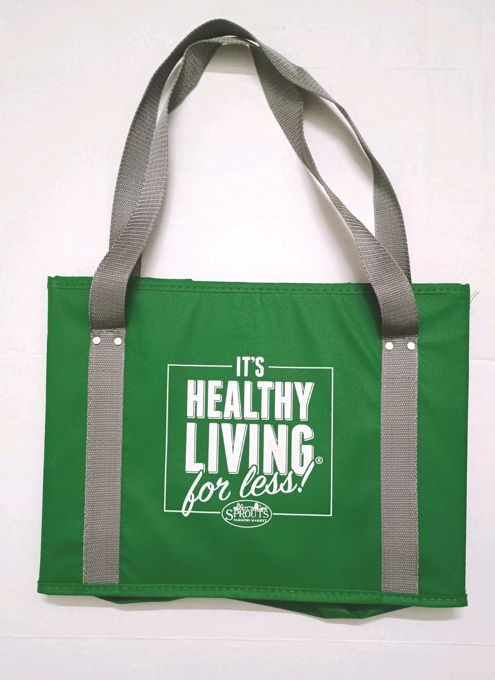 Sprouts Farmers Market Earthwise Green Box Tote Market Bag Collapsible