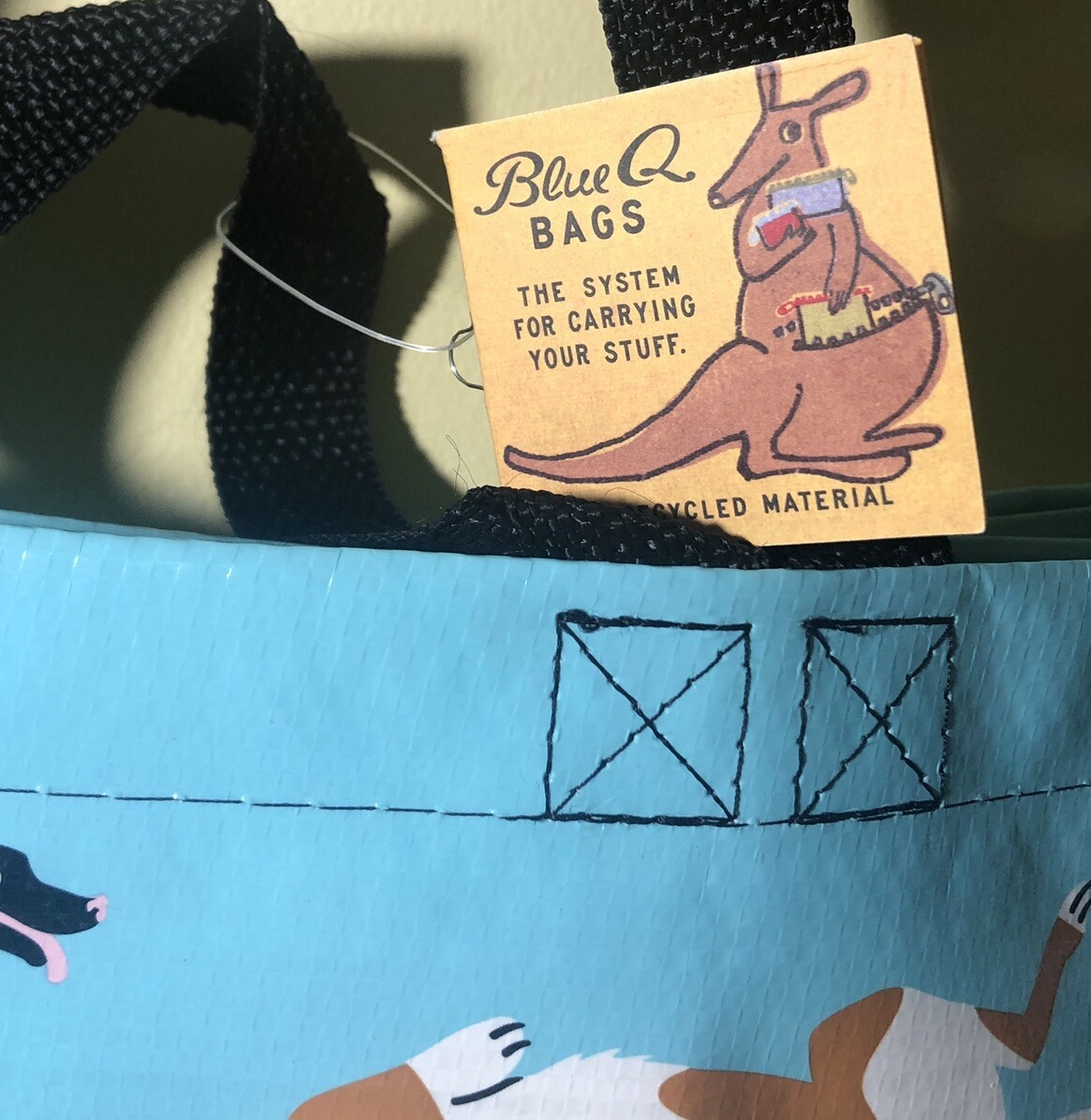 Blue Q SHOPPER Reusable Tote Bag Dog Lovers Beach Groceries Pet Car Gift Bag NEW