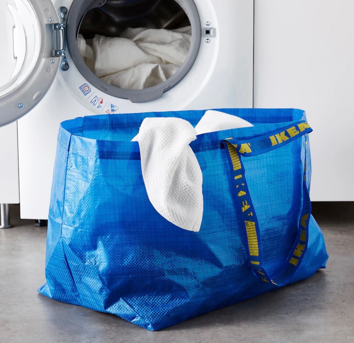 IKEA Blue Reusable 21 3/4×14 1/2×13 3/4 19 Gallon Shopping Tote Carrier Bag