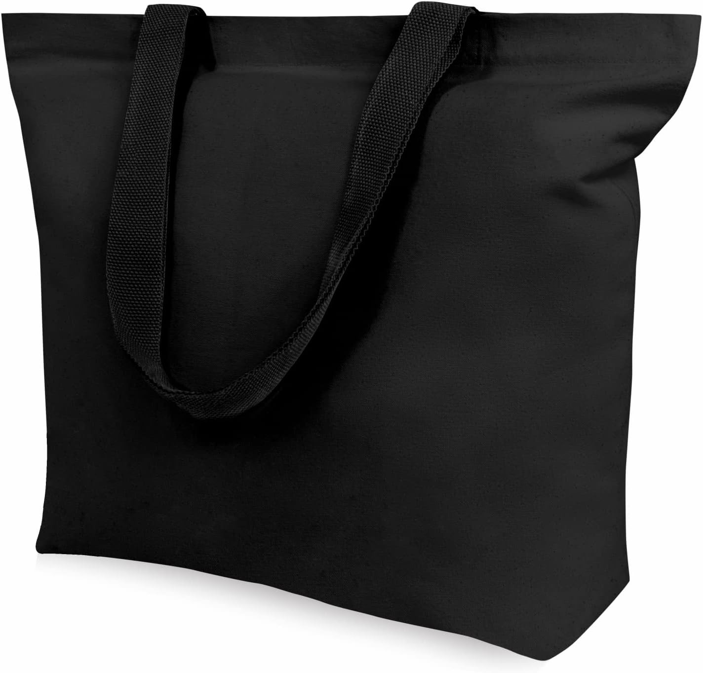 Topdesign 2-Pack Canvas Tote Bags with Magnetic Snap, Reusable Grocery Shopping