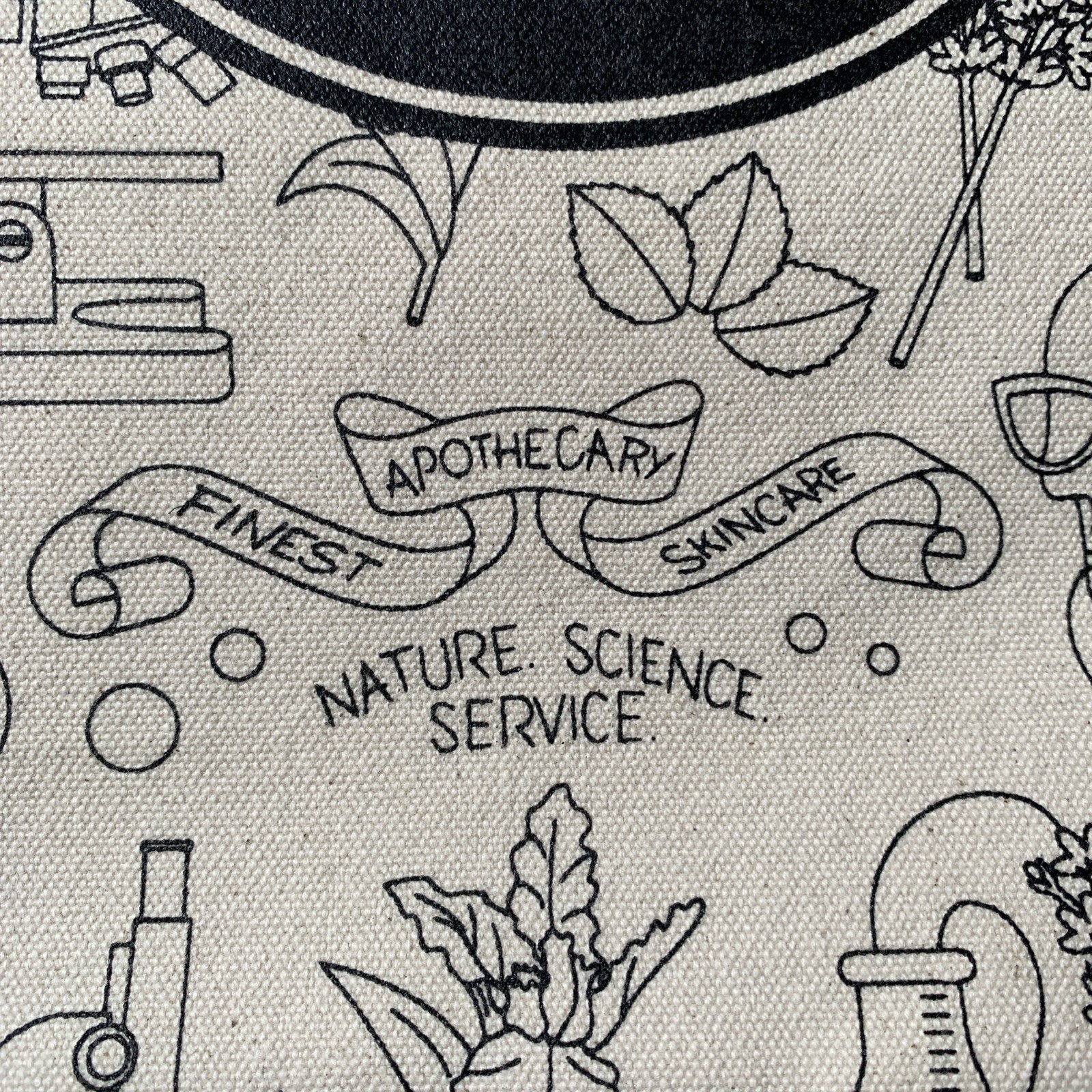 Kiehl’s Apothecary Canvas Tote Bag Nature Science Service Rare Sturdy Collect