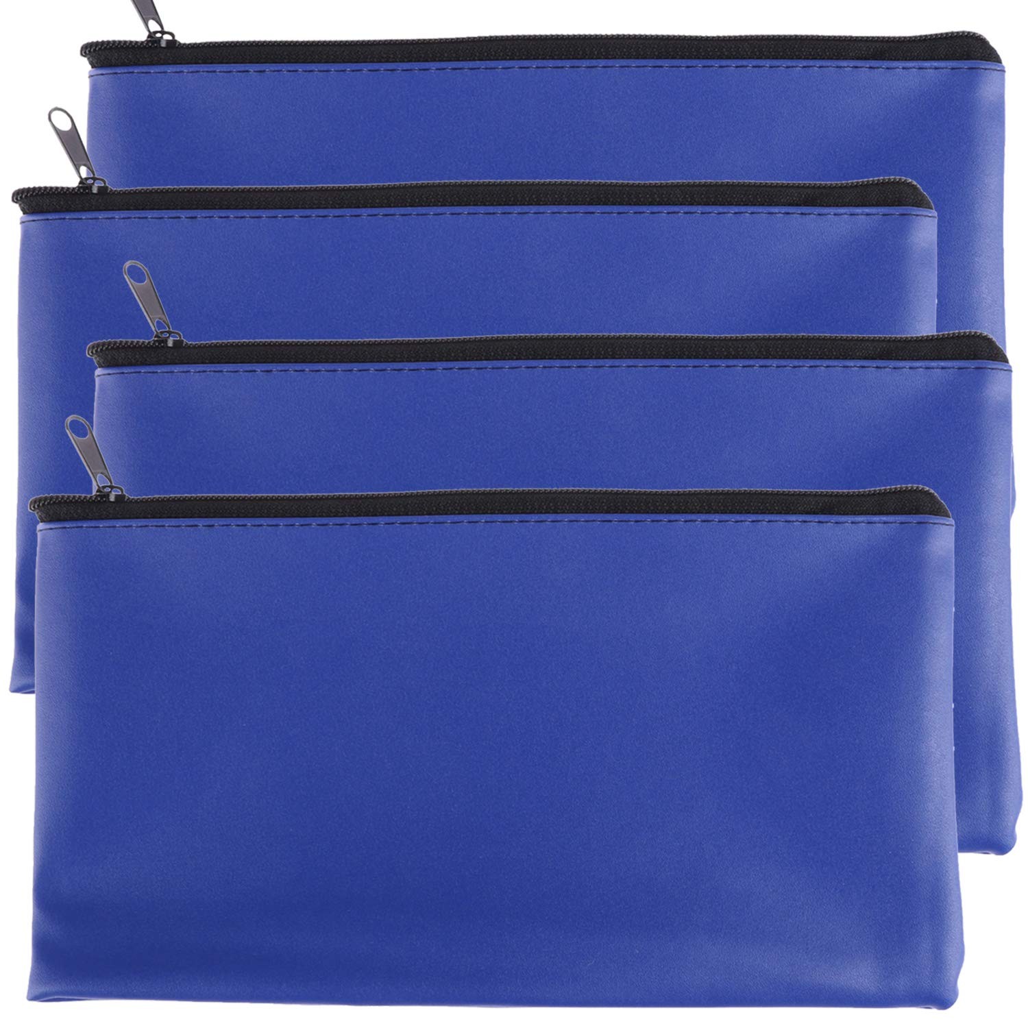 Tongnian Bank Bag Money Pouch Leatherette Security Deposit Bags Small, Blue