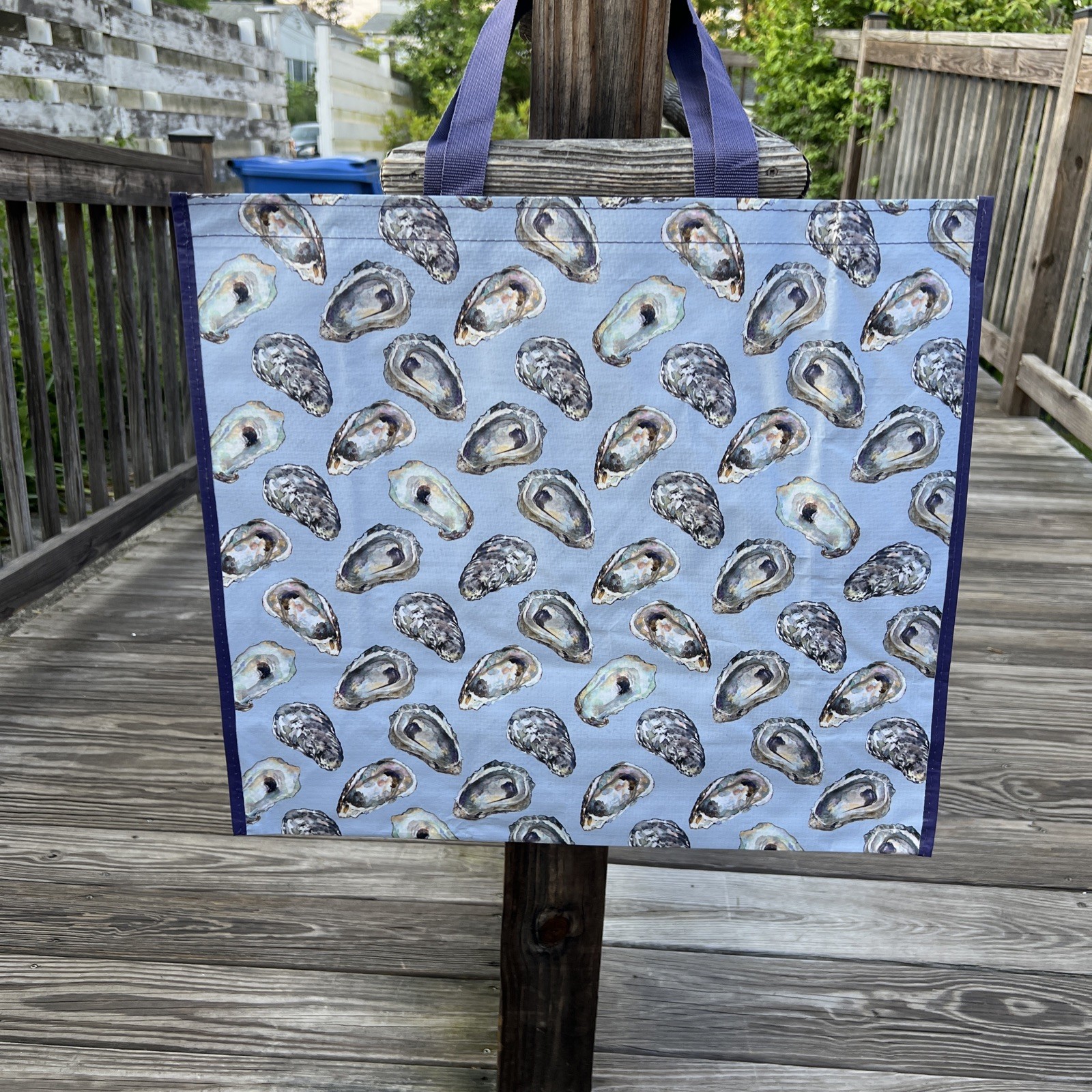 NEW Large Reusable Shopping Bag – Beautiful Design! OYSTERS 🦪 all OVER free✈️