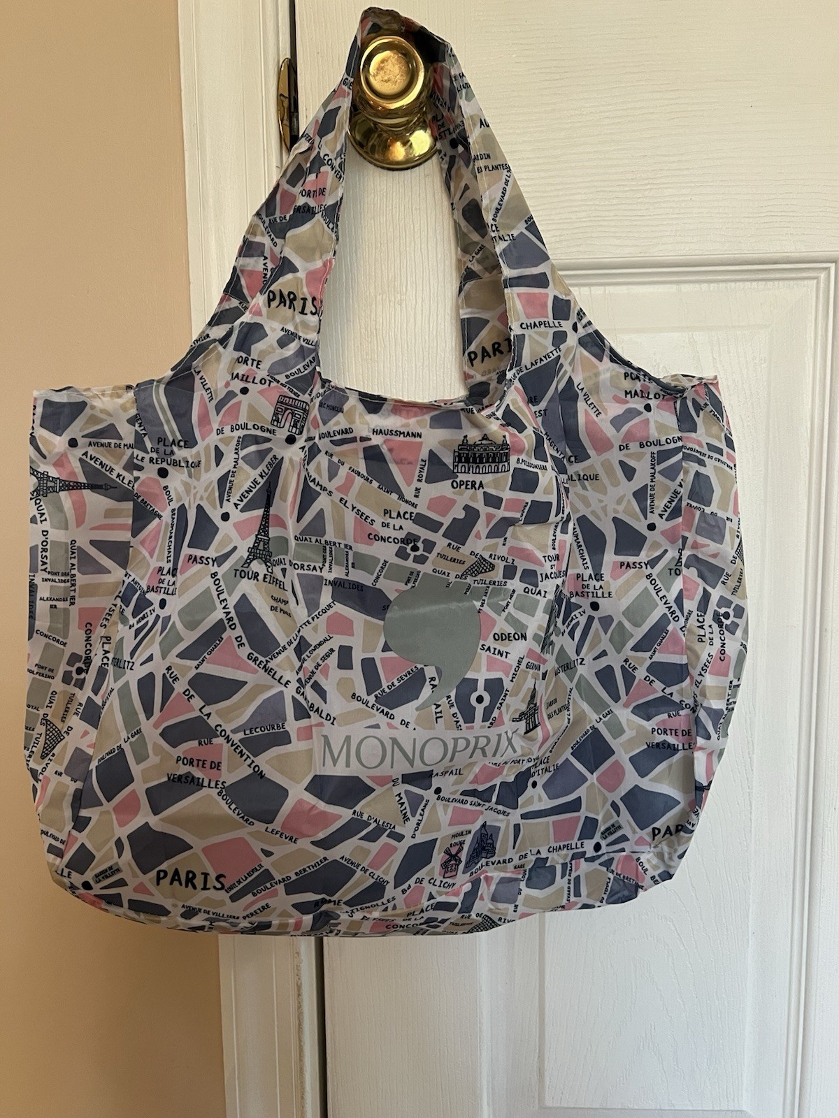 Paris Map Reusable Monoprix Grocery Shopping Tote, from Paris, France