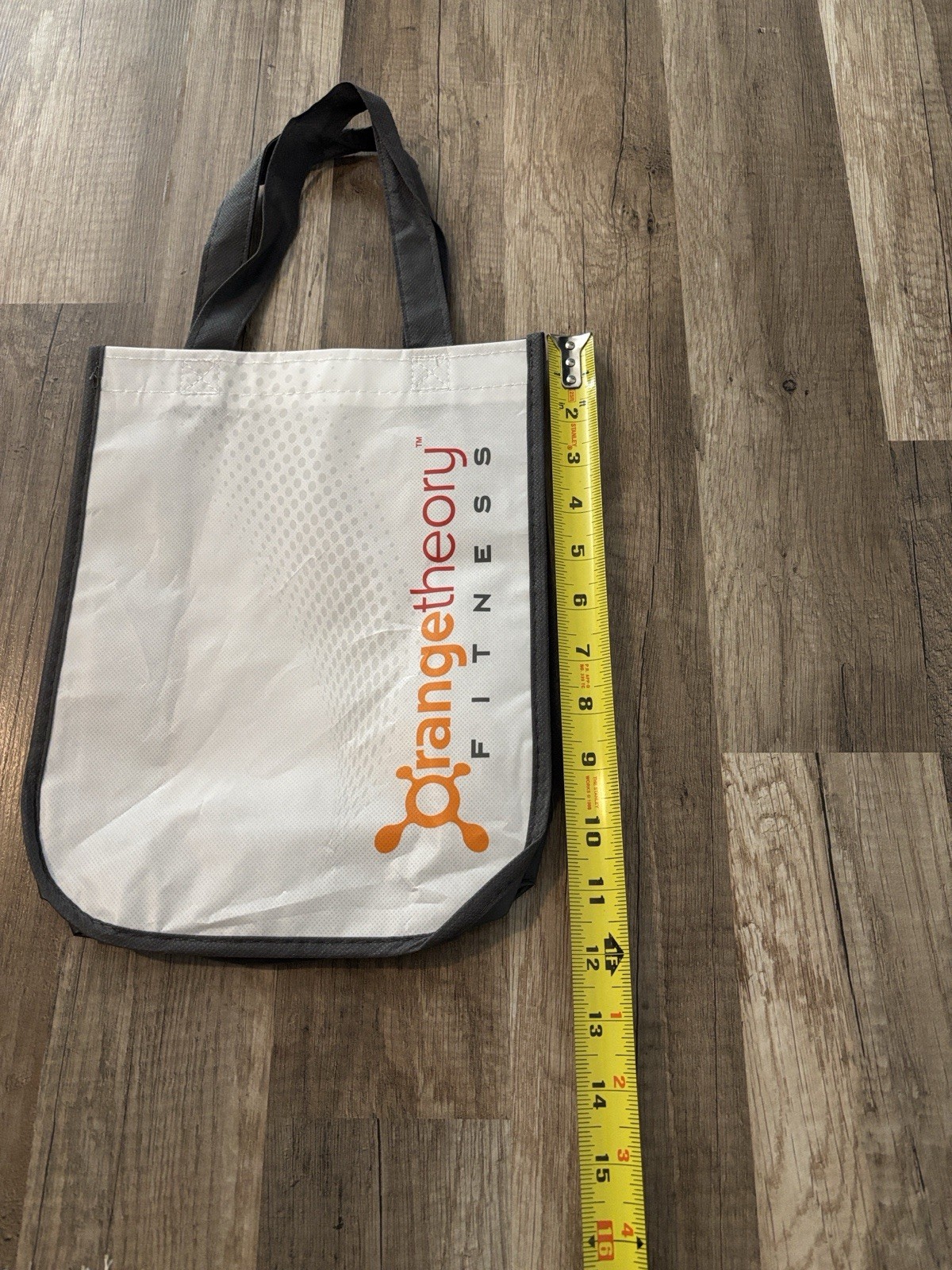 Orange Theory Fitness Reusable Shopping Tote Bag Small White & Gray Trim Qty 1